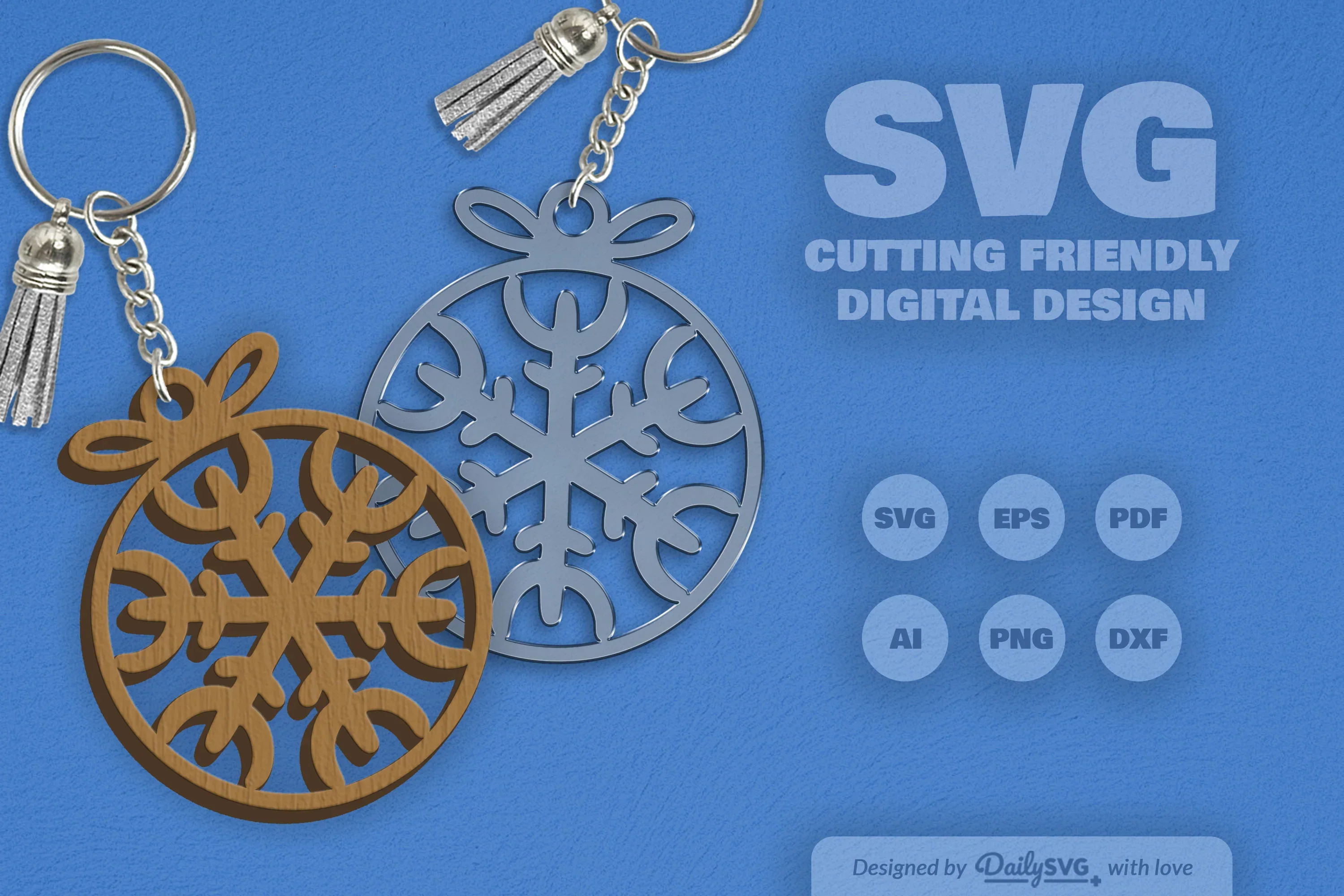 Snowflakes Round Bauble SVG Bundle - Image 2