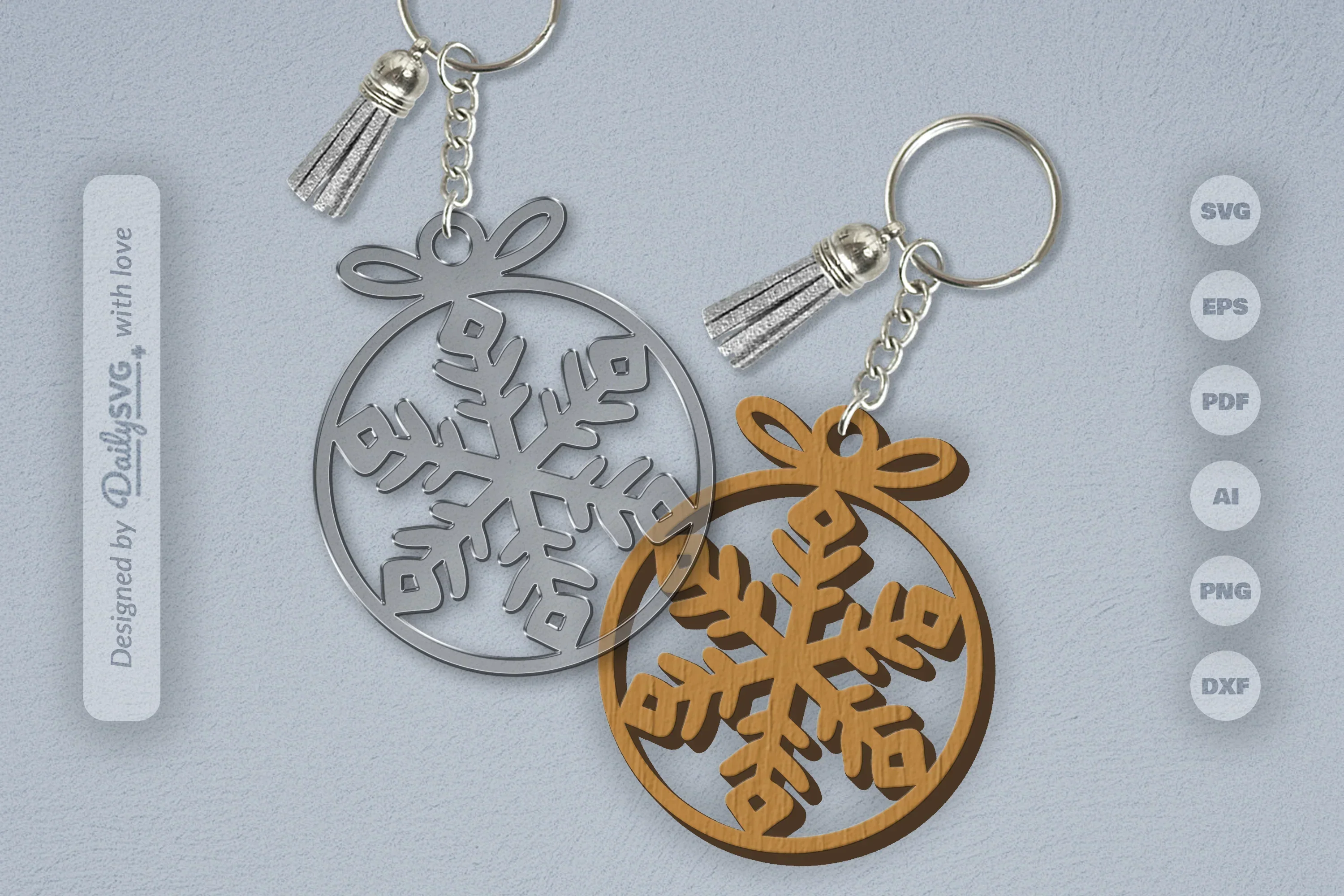 Snowflakes Round Bauble SVG Bundle