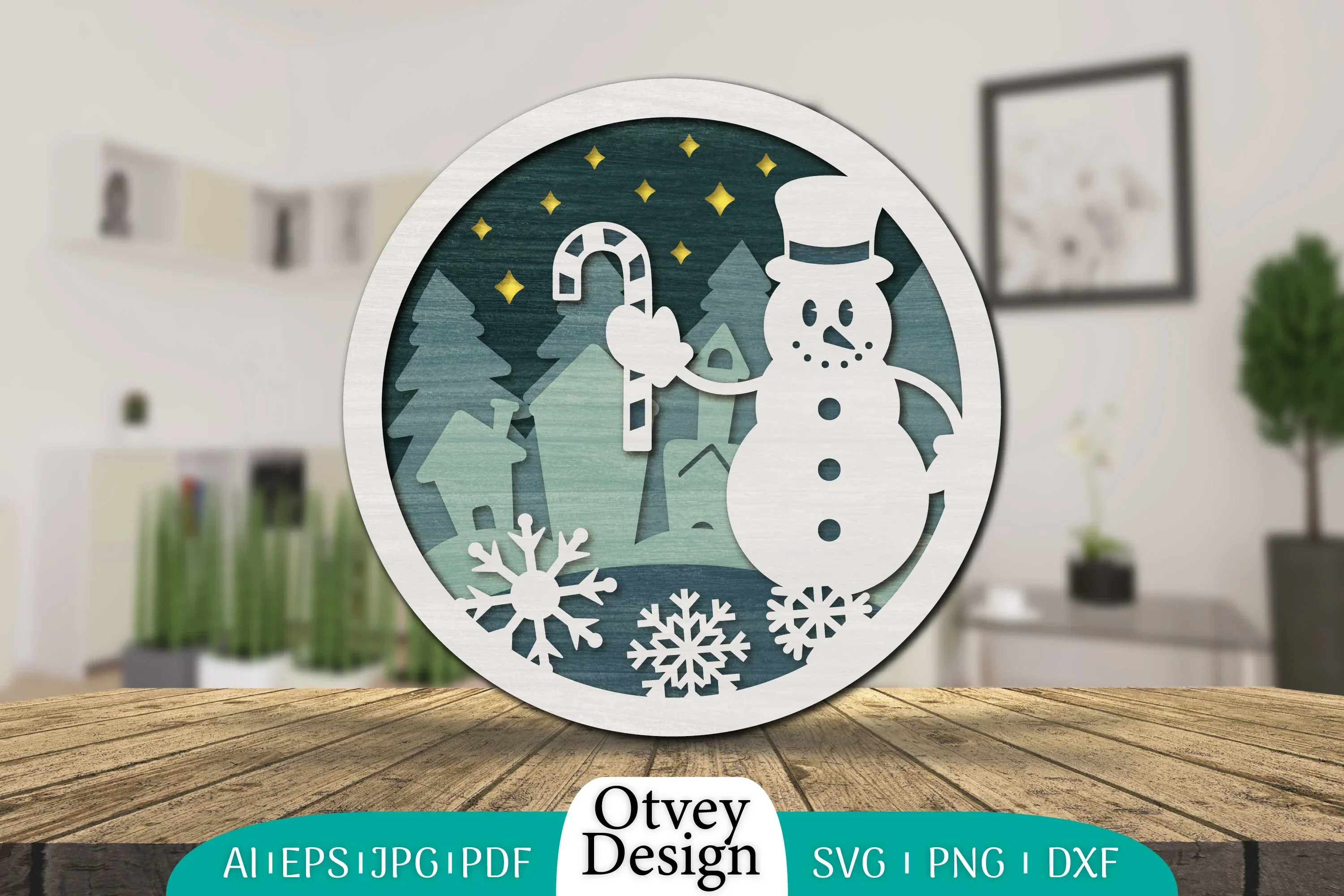 Snowman 3D Round Layered Lasercut SVG Bundle