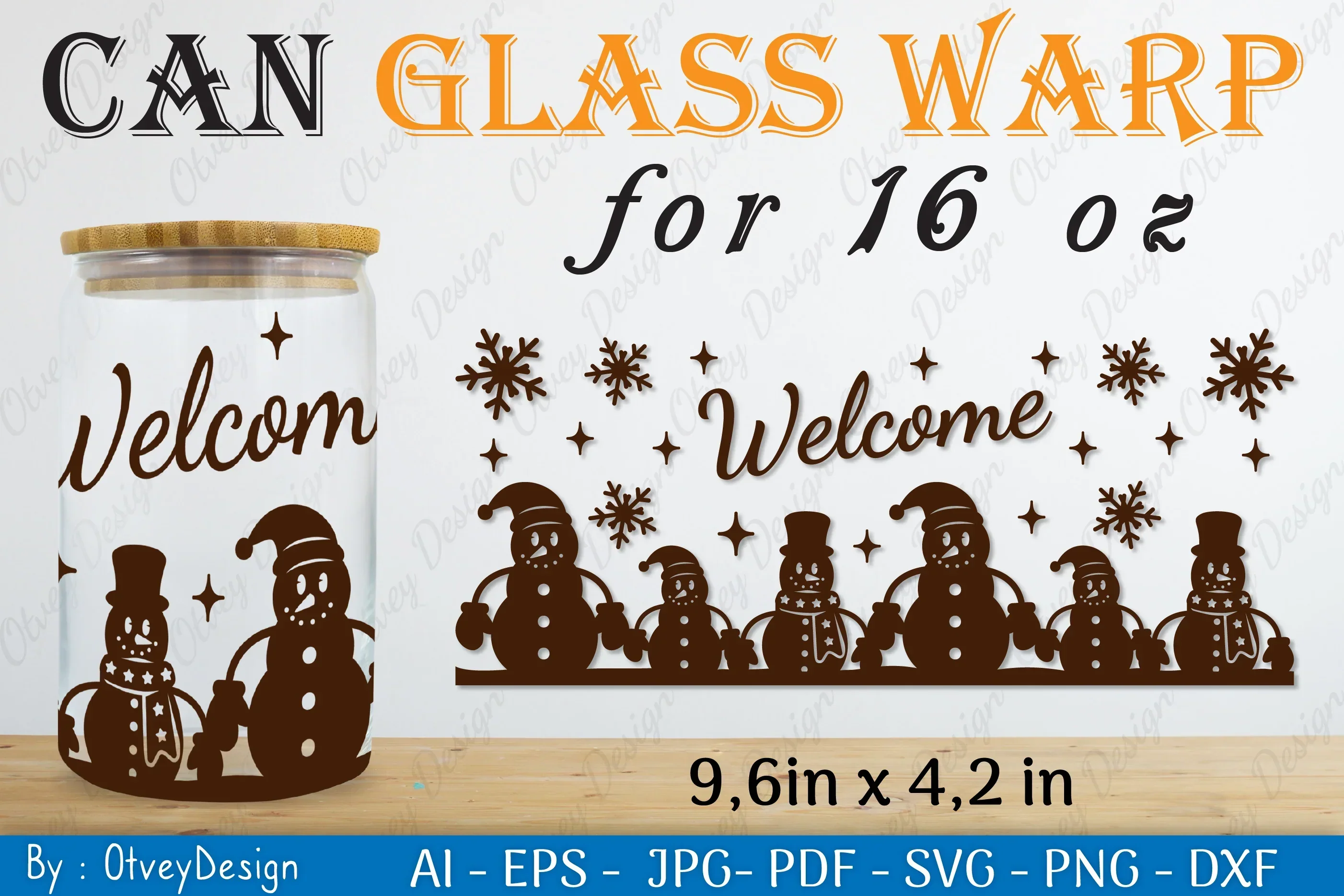 Snowman Can Glass 16 OZ SVG Bundle