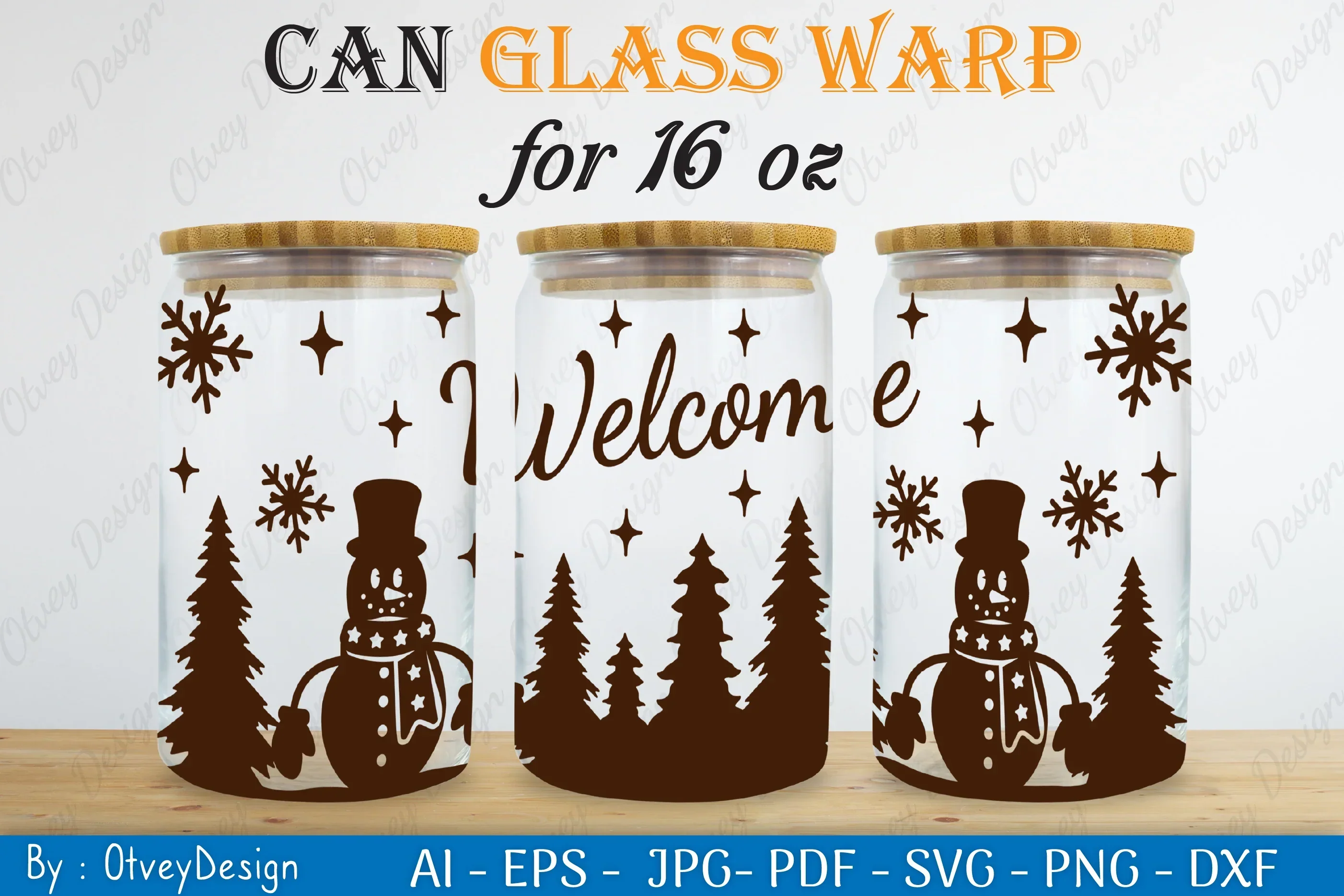 Snowman Can Glass 16 OZ SVG Bundle - Image 2