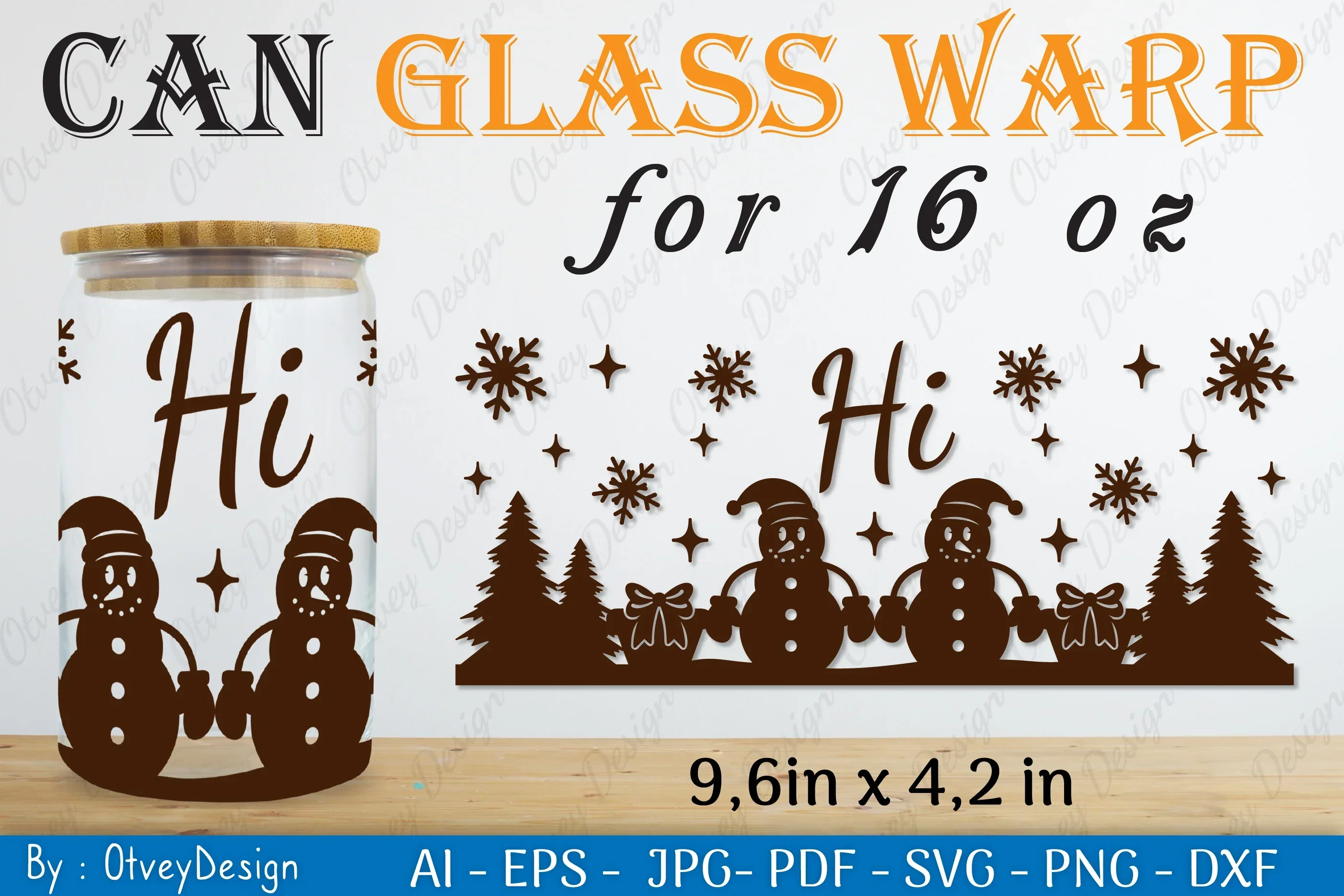 Snowman Can Glass 16 OZ SVG Bundle