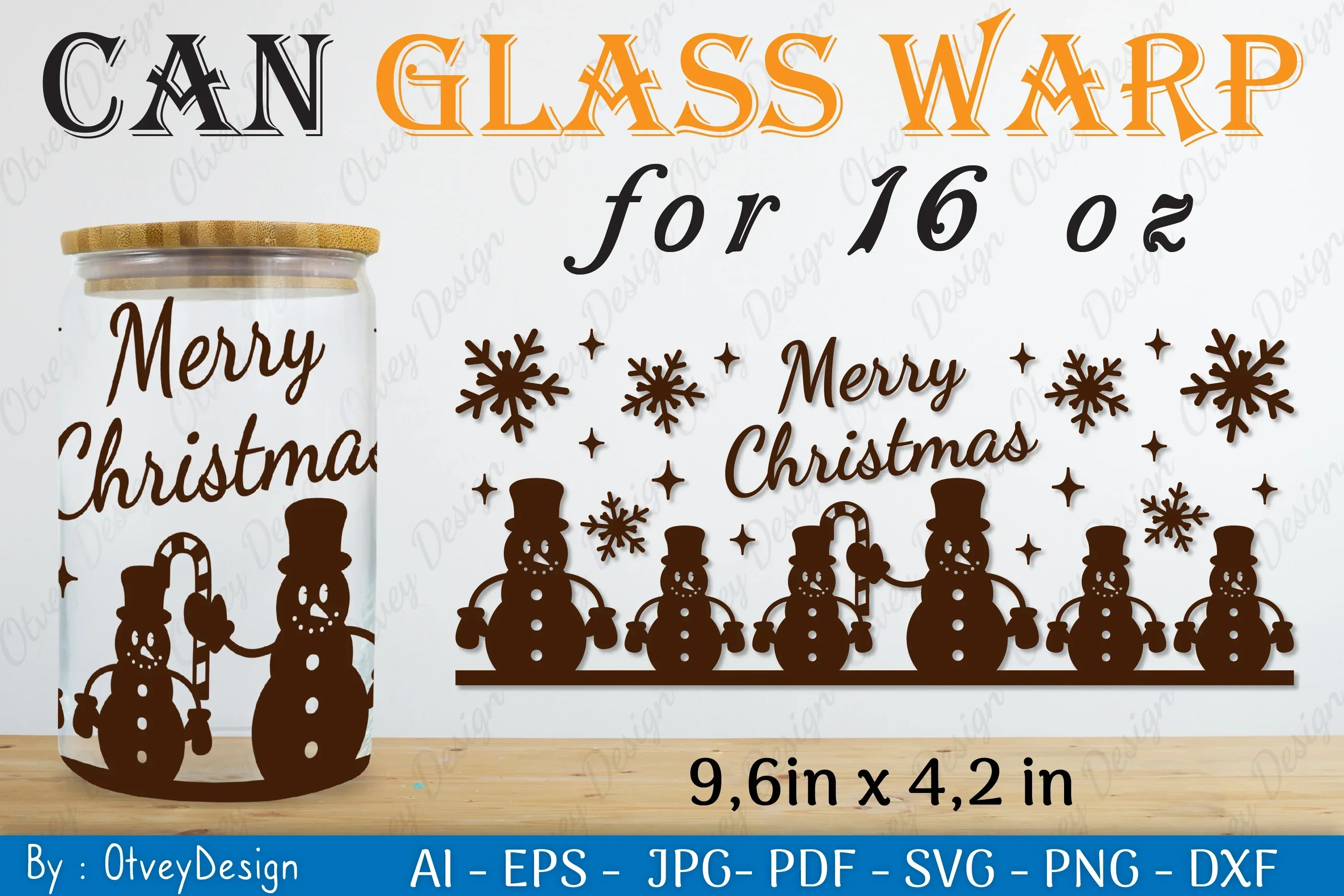 Snowman Can Glass 16 OZ SVG Bundle