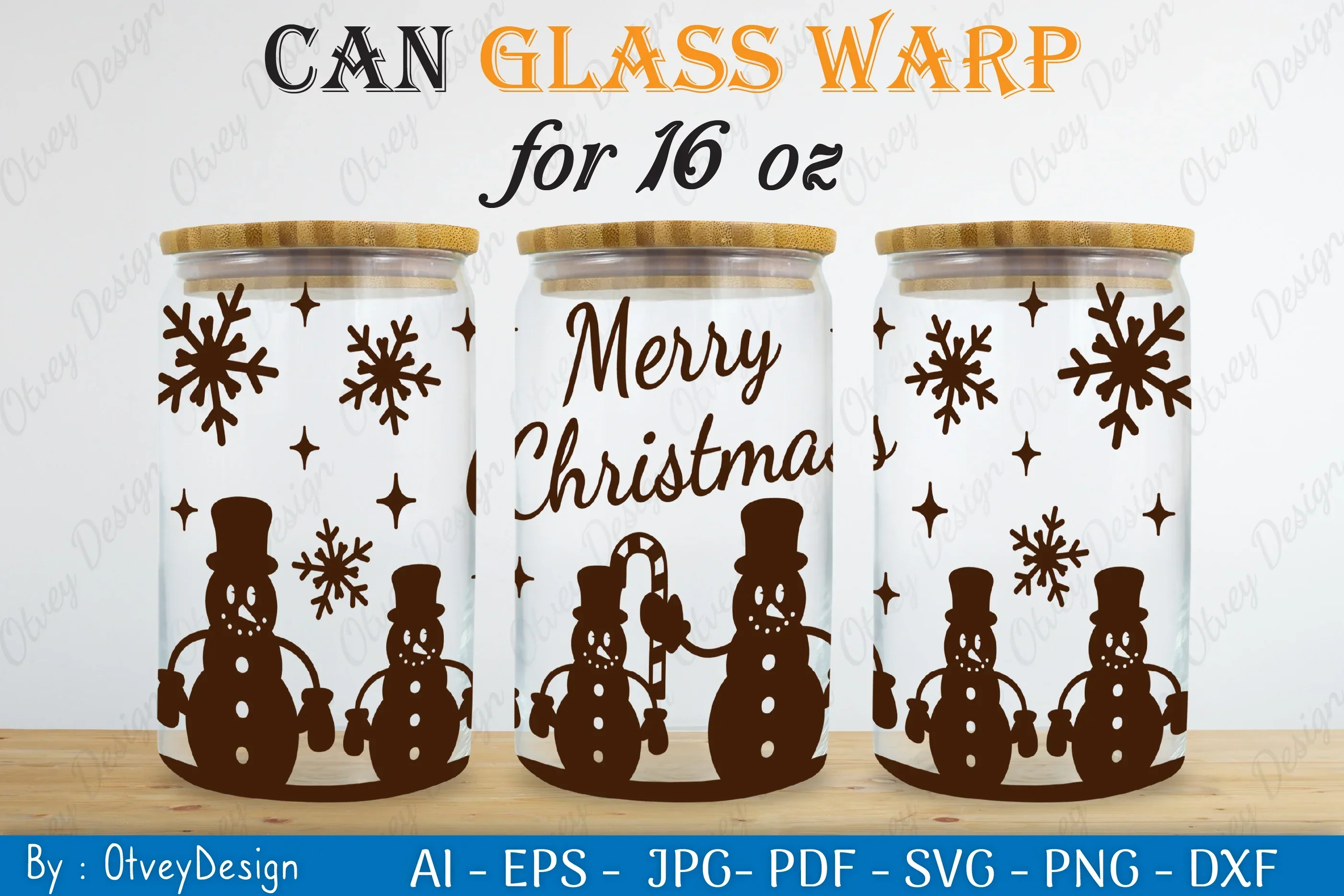 Snowman Can Glass 16 OZ SVG Bundle - Image 2
