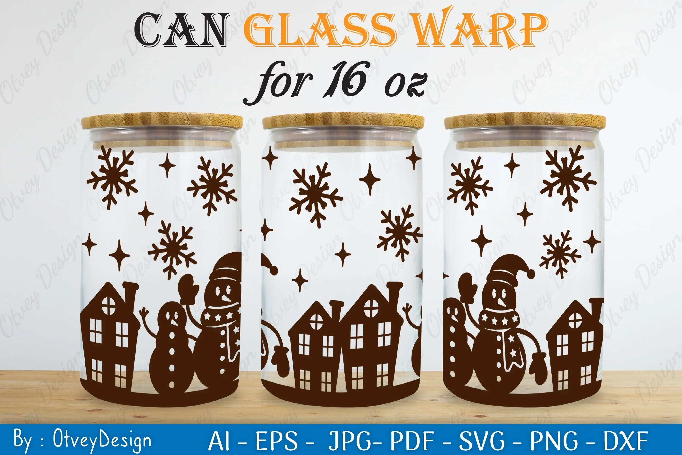 Snowman Can Glass 16 OZ SVG Bundle - Image 2