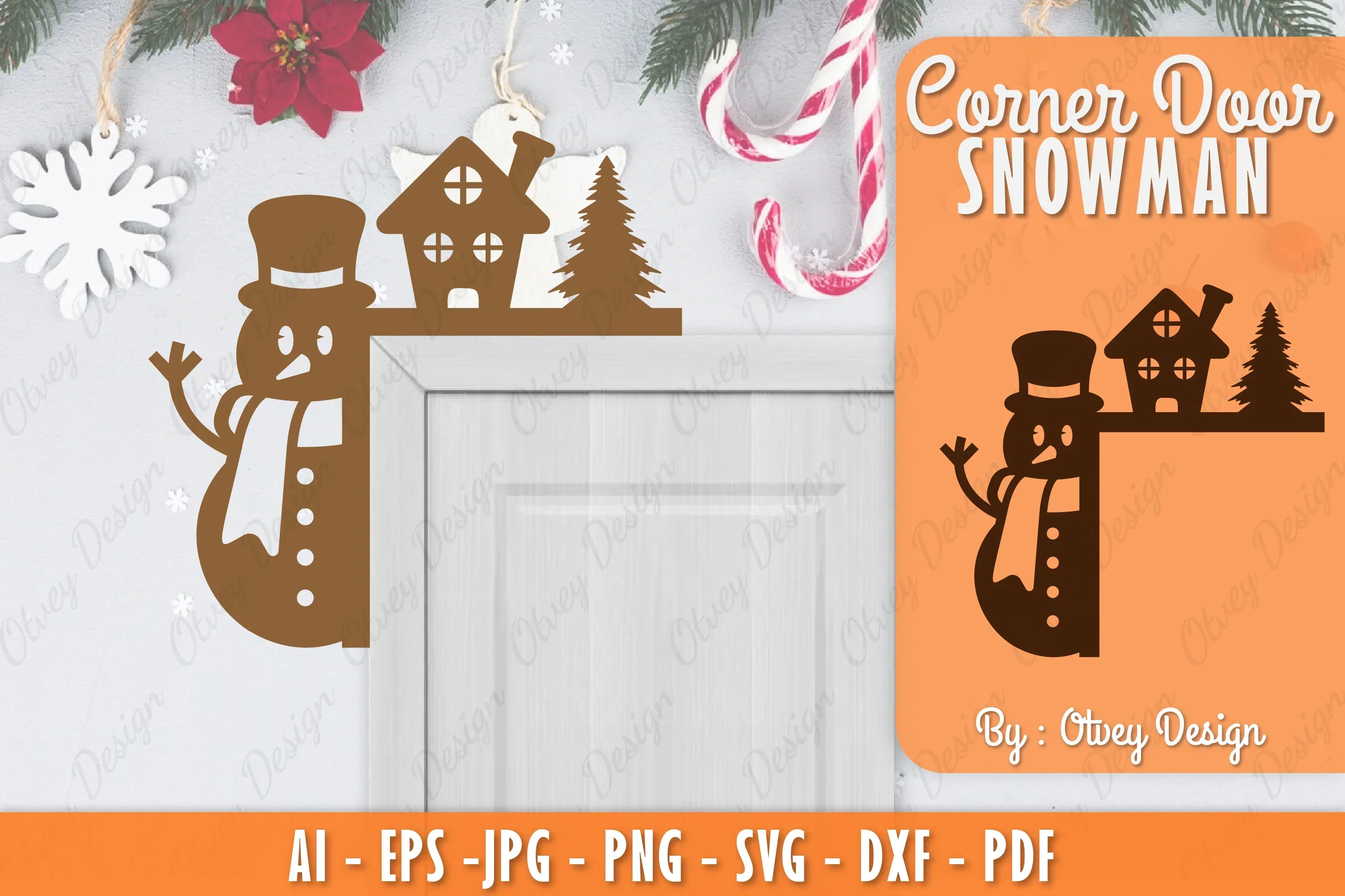 Snowman Door Corner Lasercut SVG Bundle