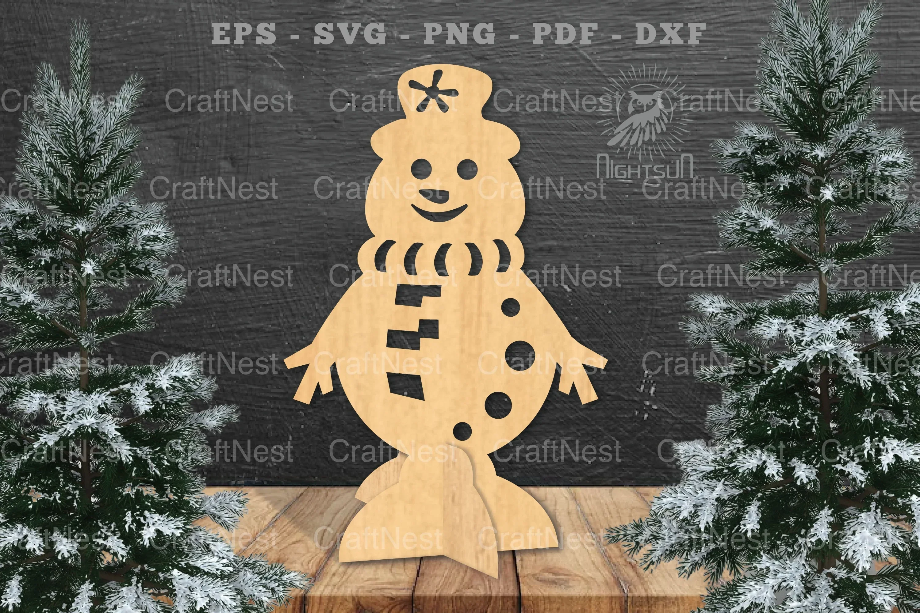 Snowman Laser Cut Home Decor Clipart Bundle