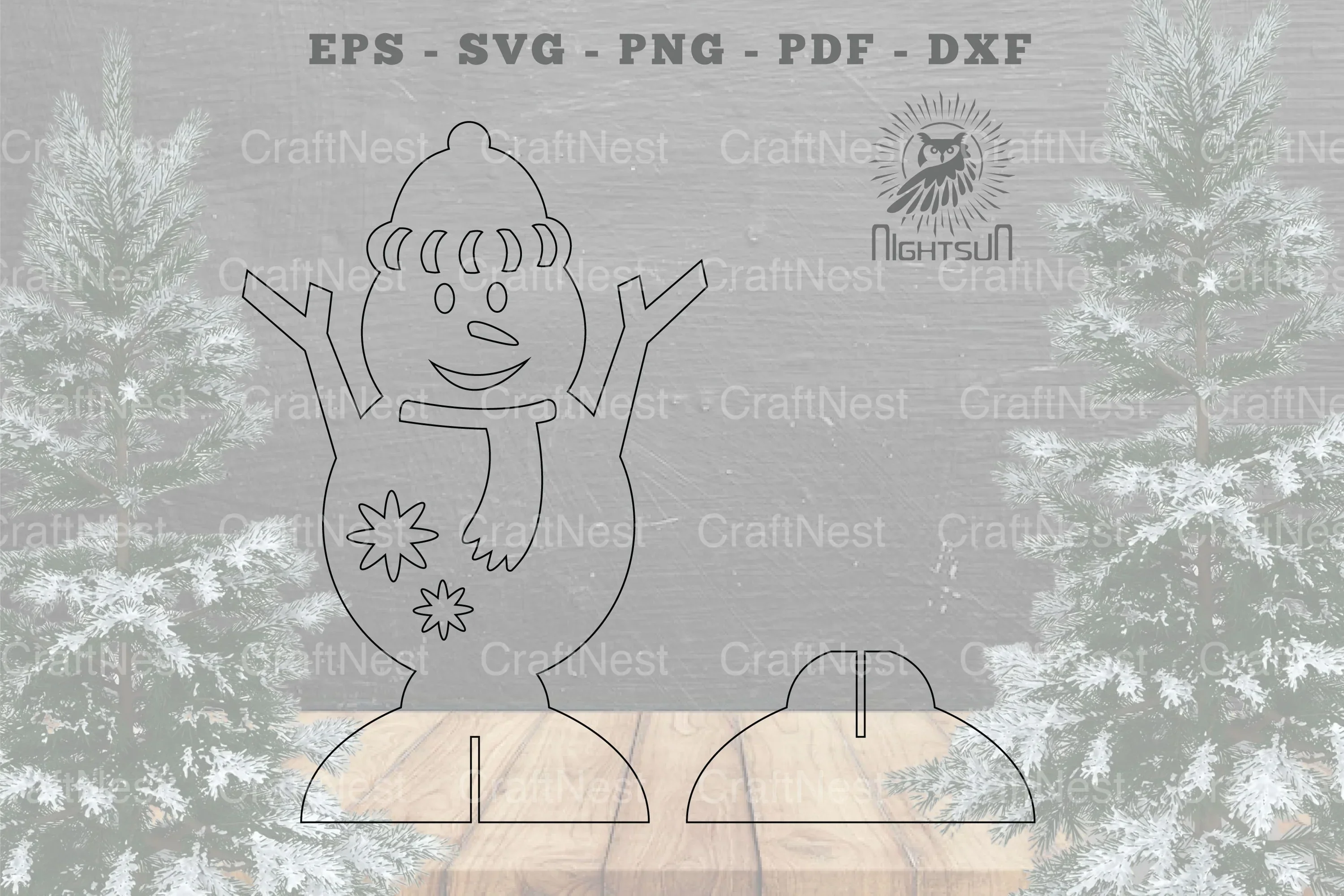 Snowman Laser Cut Home Decor SVG Bundle - Image 2