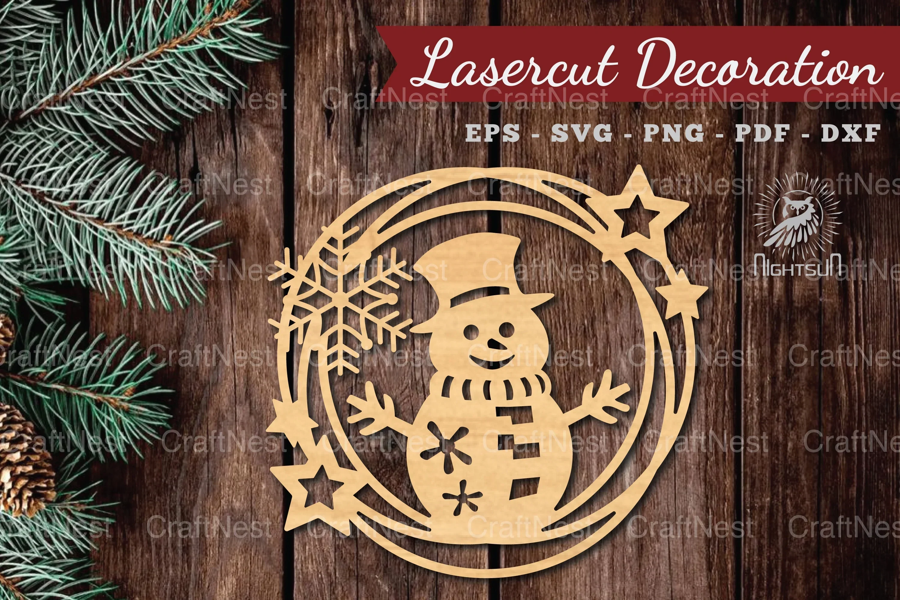 Snowman Lasercut Round Clipart Bundle