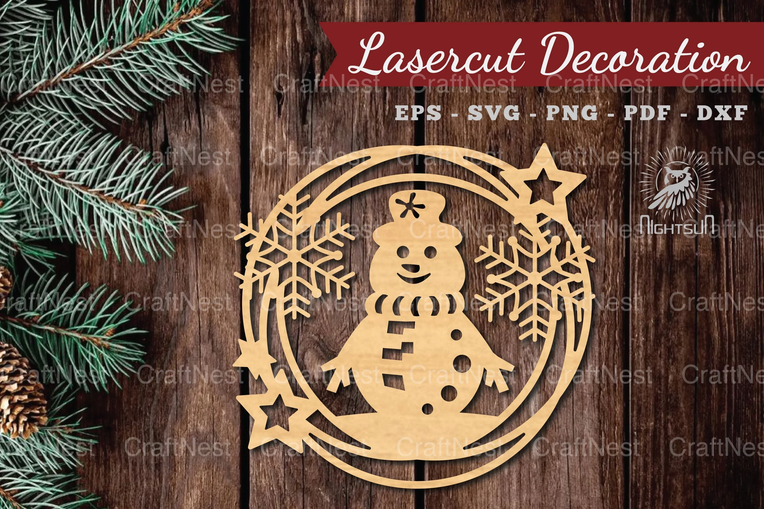 Snowman Lasercut Round Clipart Bundle