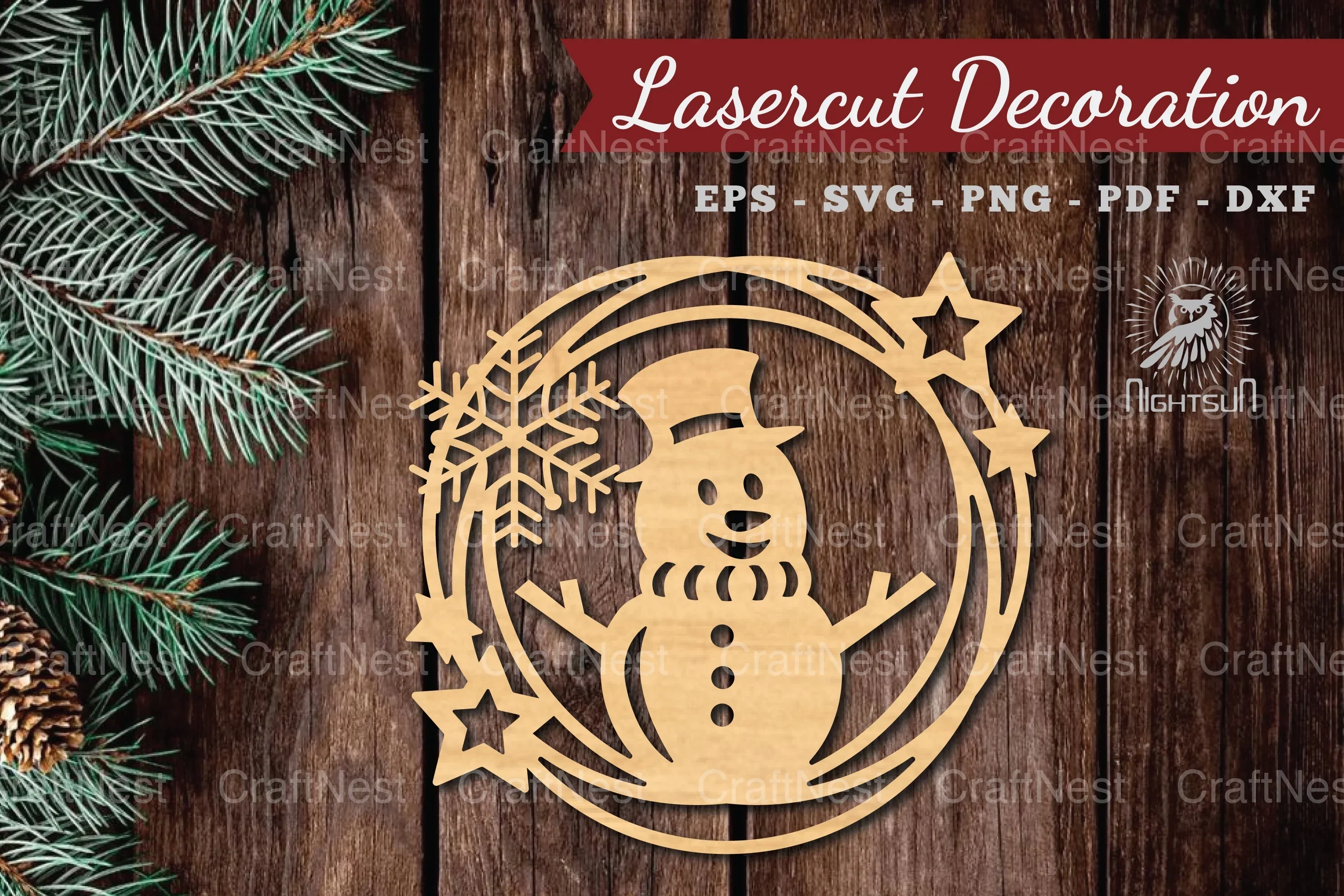 Snowman Lasercut Round SVG Bundle