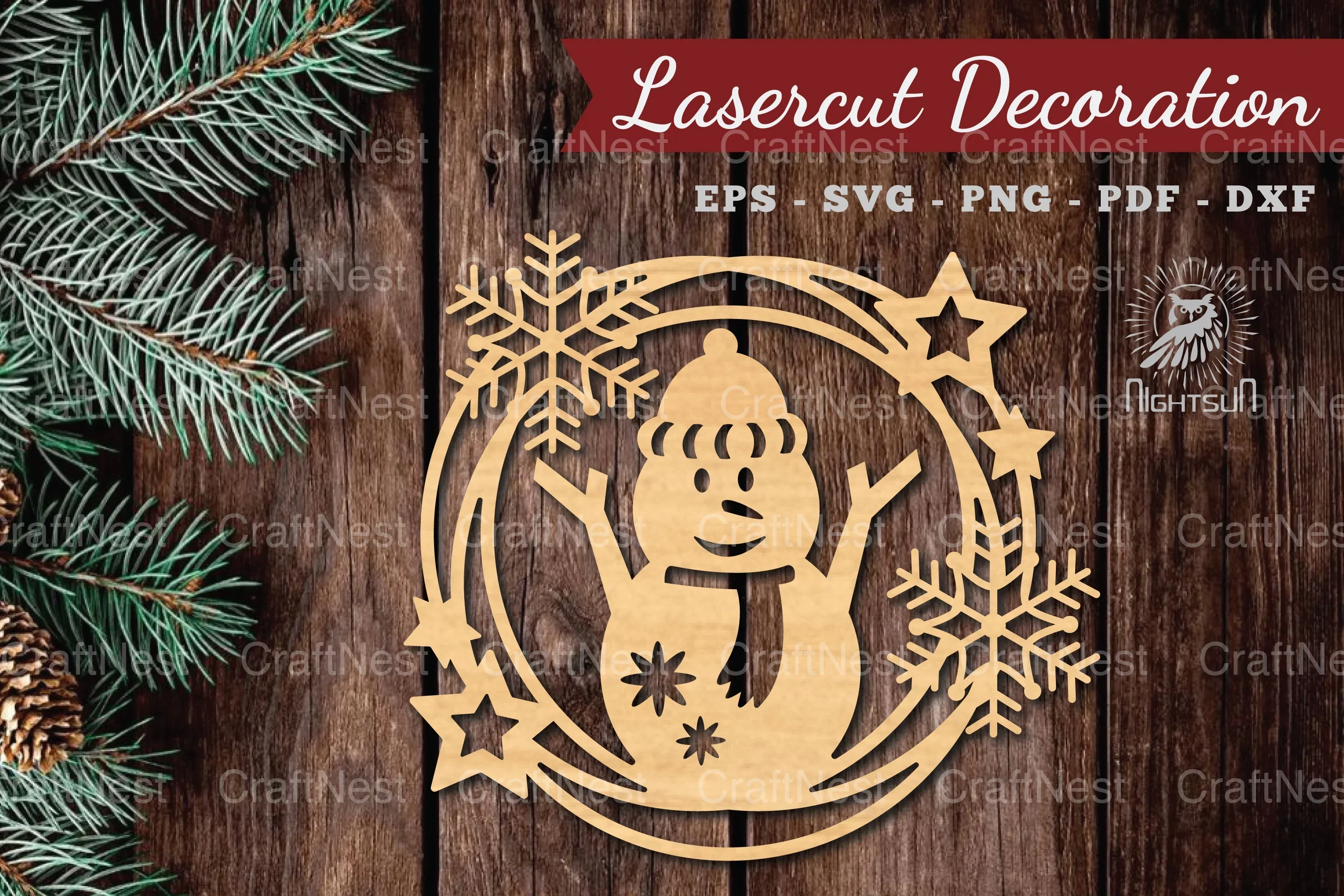 Snowman Lasercut Round SVG Bundle