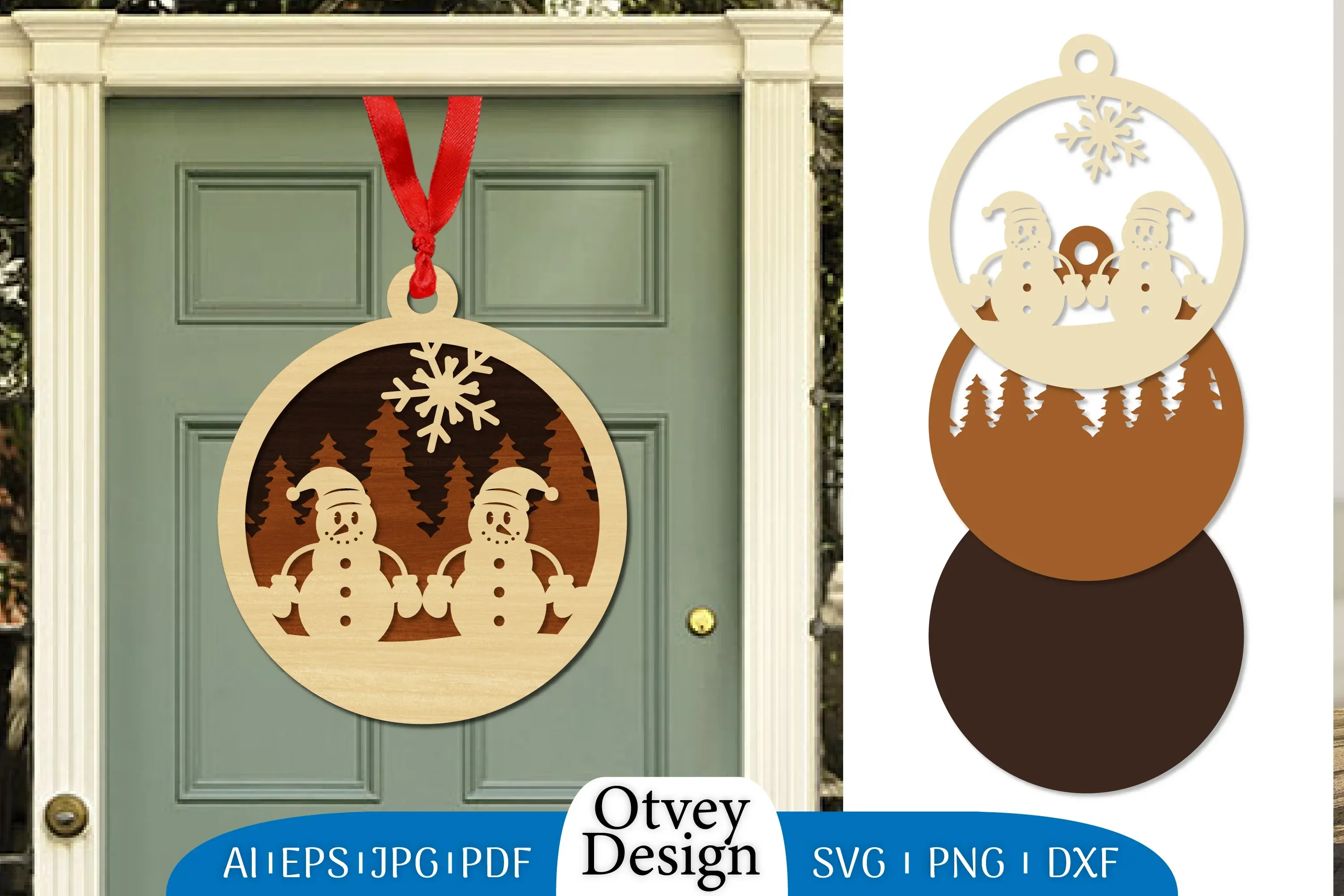 Snowman Ornament Lasercut SVG Bundle