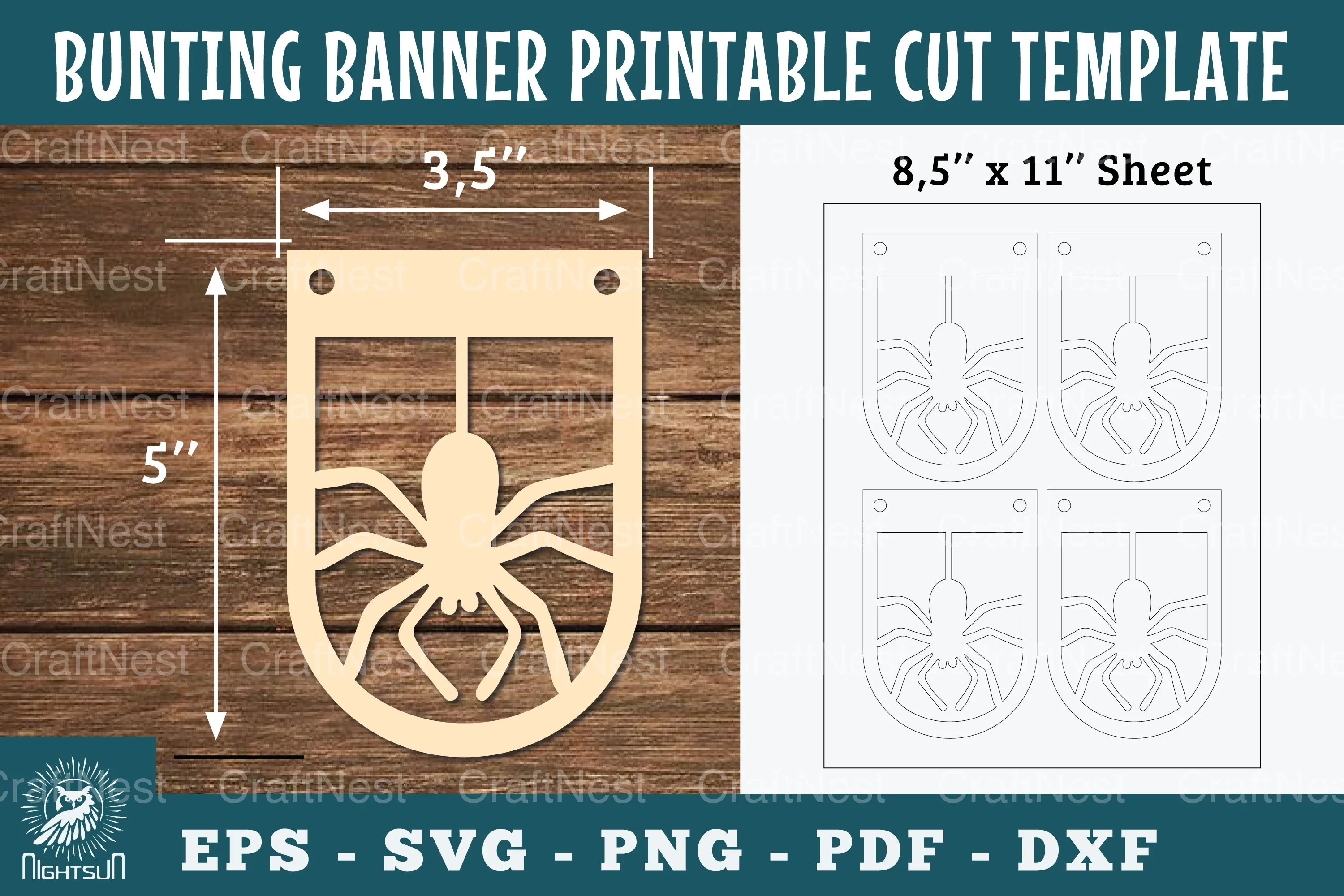 Spider Bunting Banner Printable - Clipart Bundle
