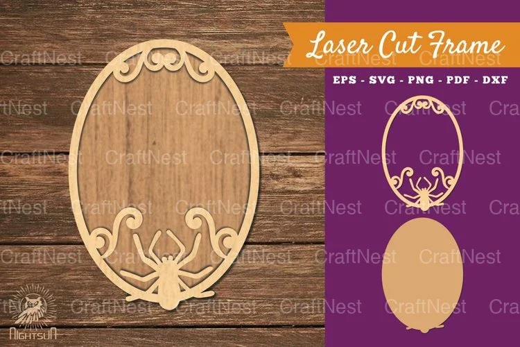 Spider Laser Cut Frame Clipart Bundle