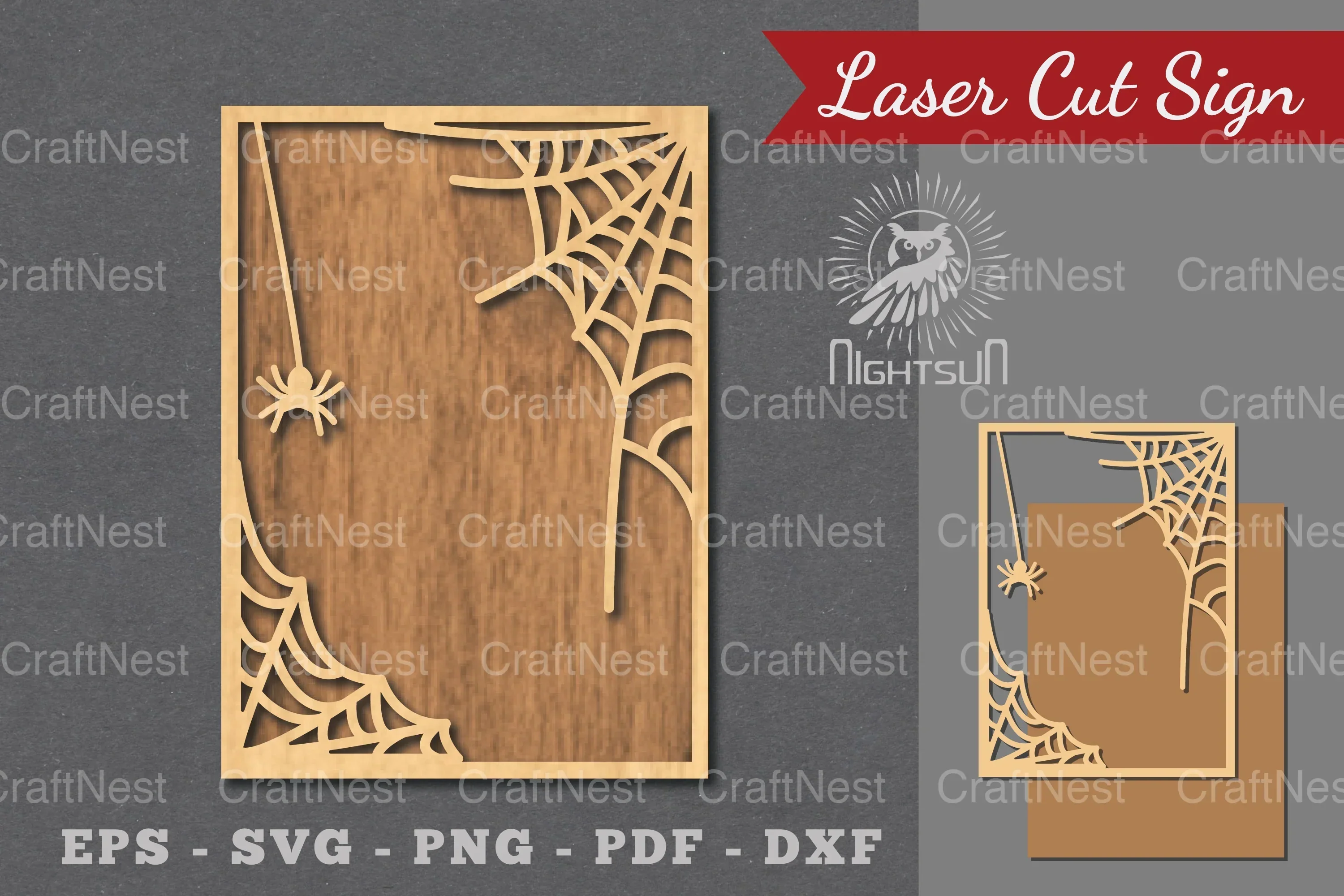 Spider Webs Laser Cut Sign Bundle