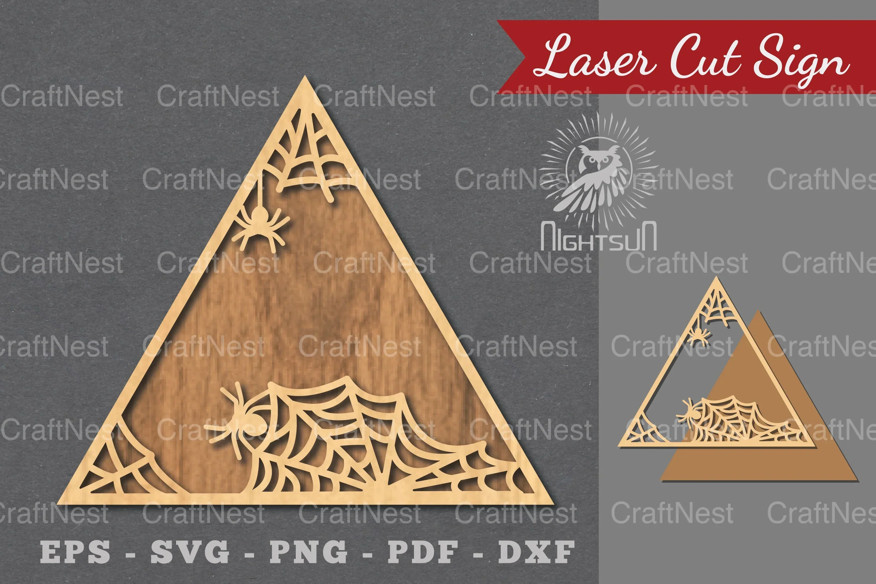 Spider Webs Laser Cut Sign Clipart Bundle