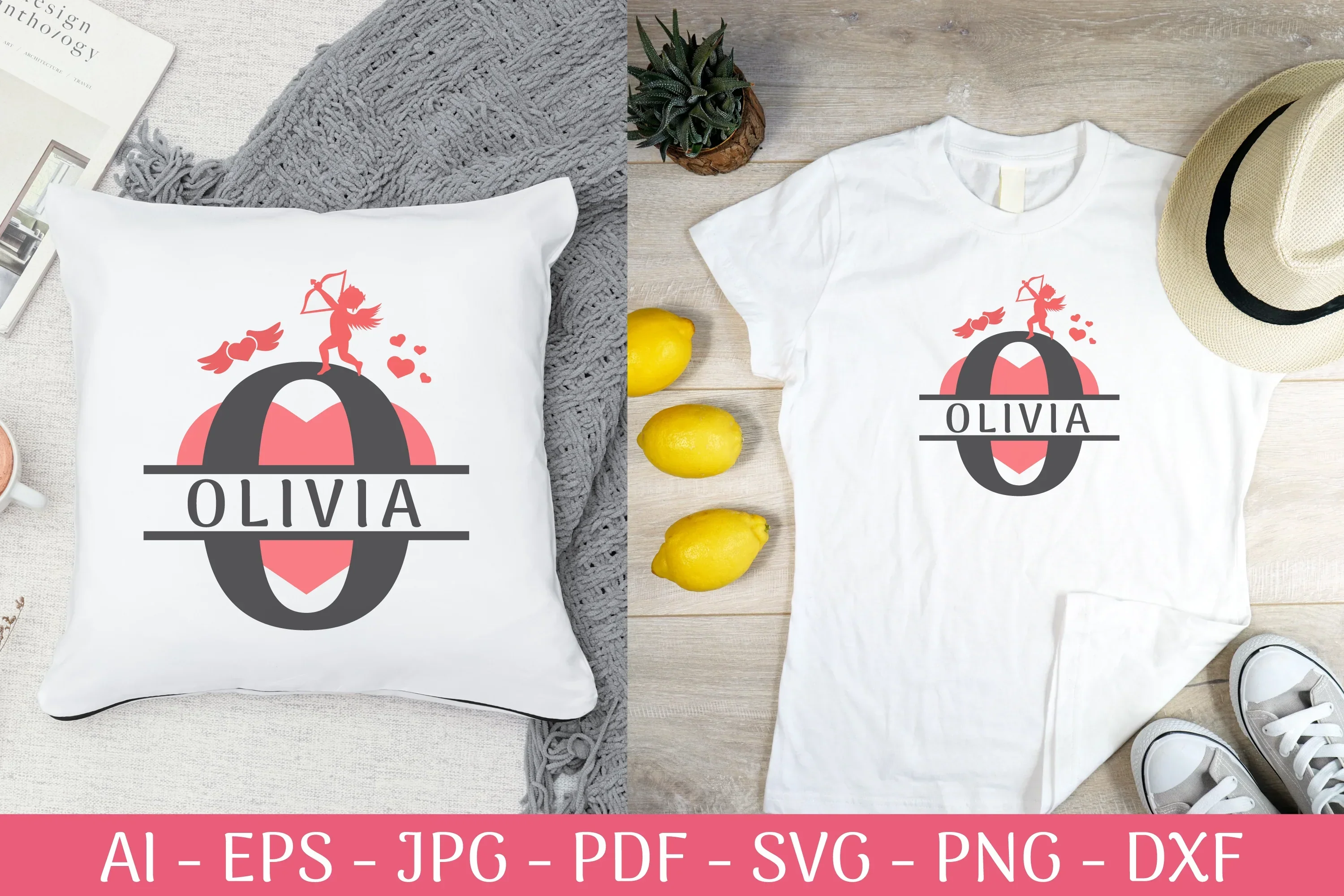 Split Alphabet Valentine Letter SVG Bundle - Image 2