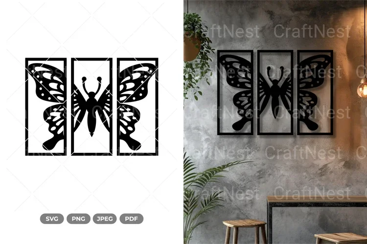 Split Butterfly Wall Decor SVG Bundle