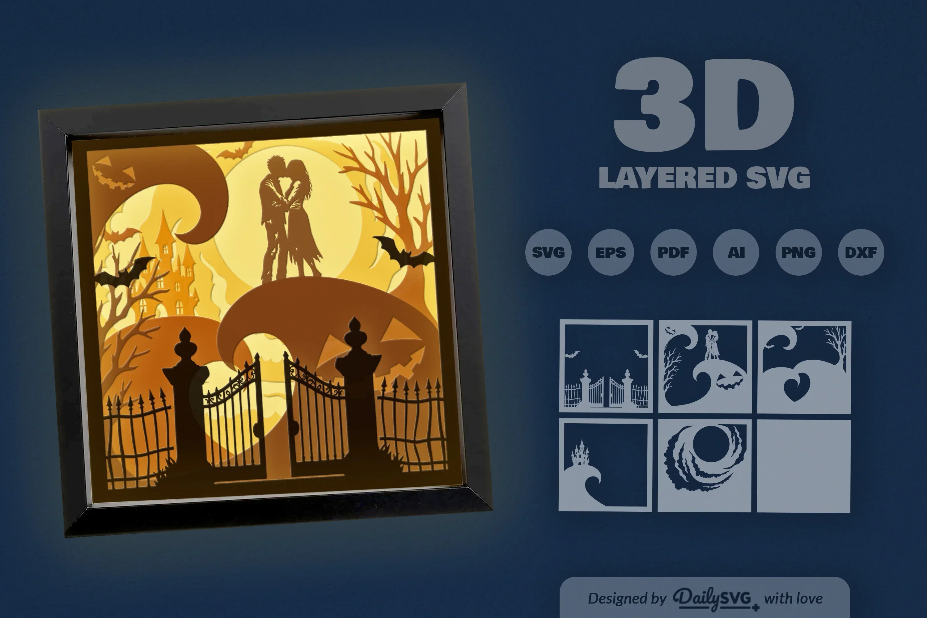 Spooky Halloween Undead Couple SVG Bundle - Image 3