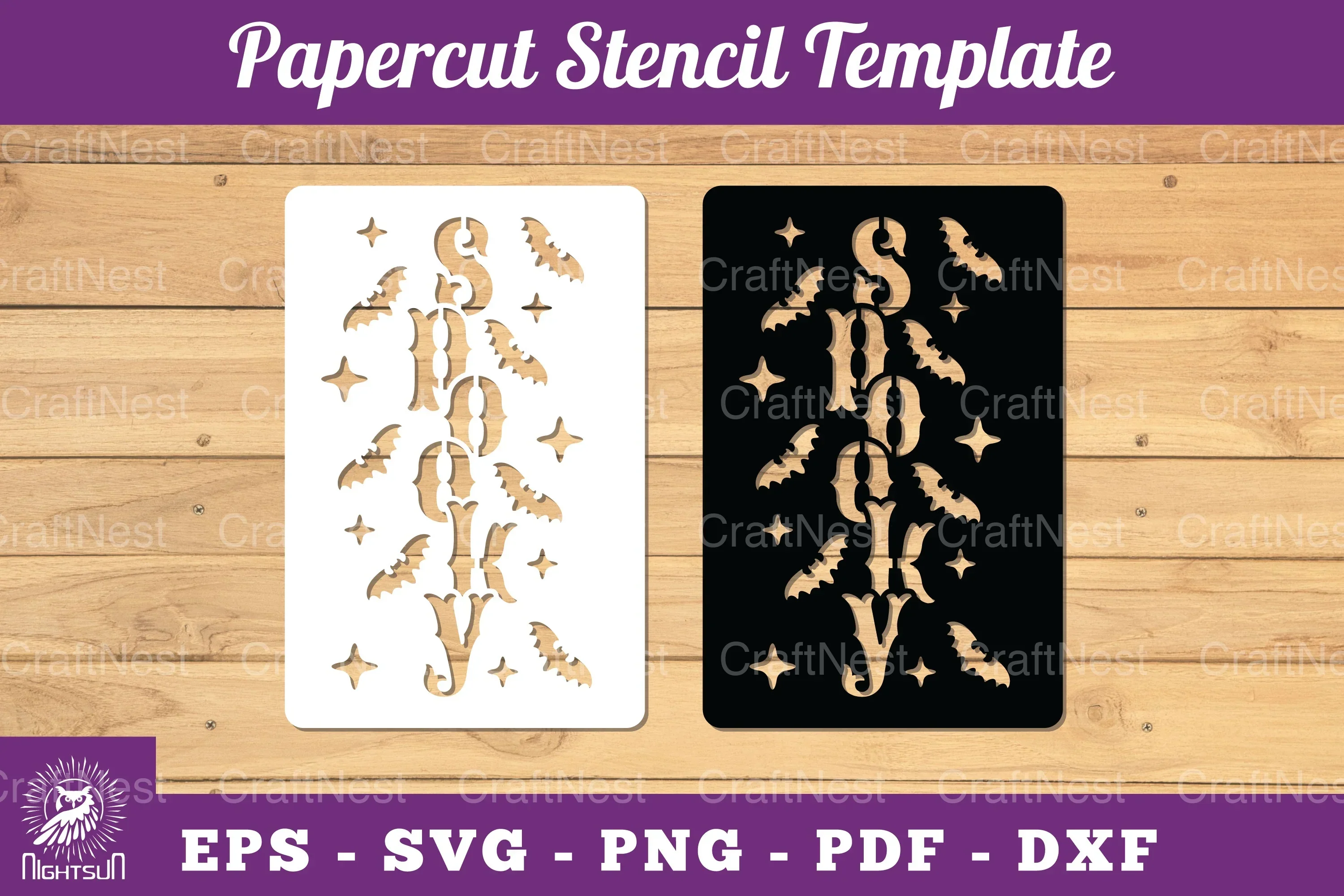 Spooky Papercut Stencil Clipart Bundle