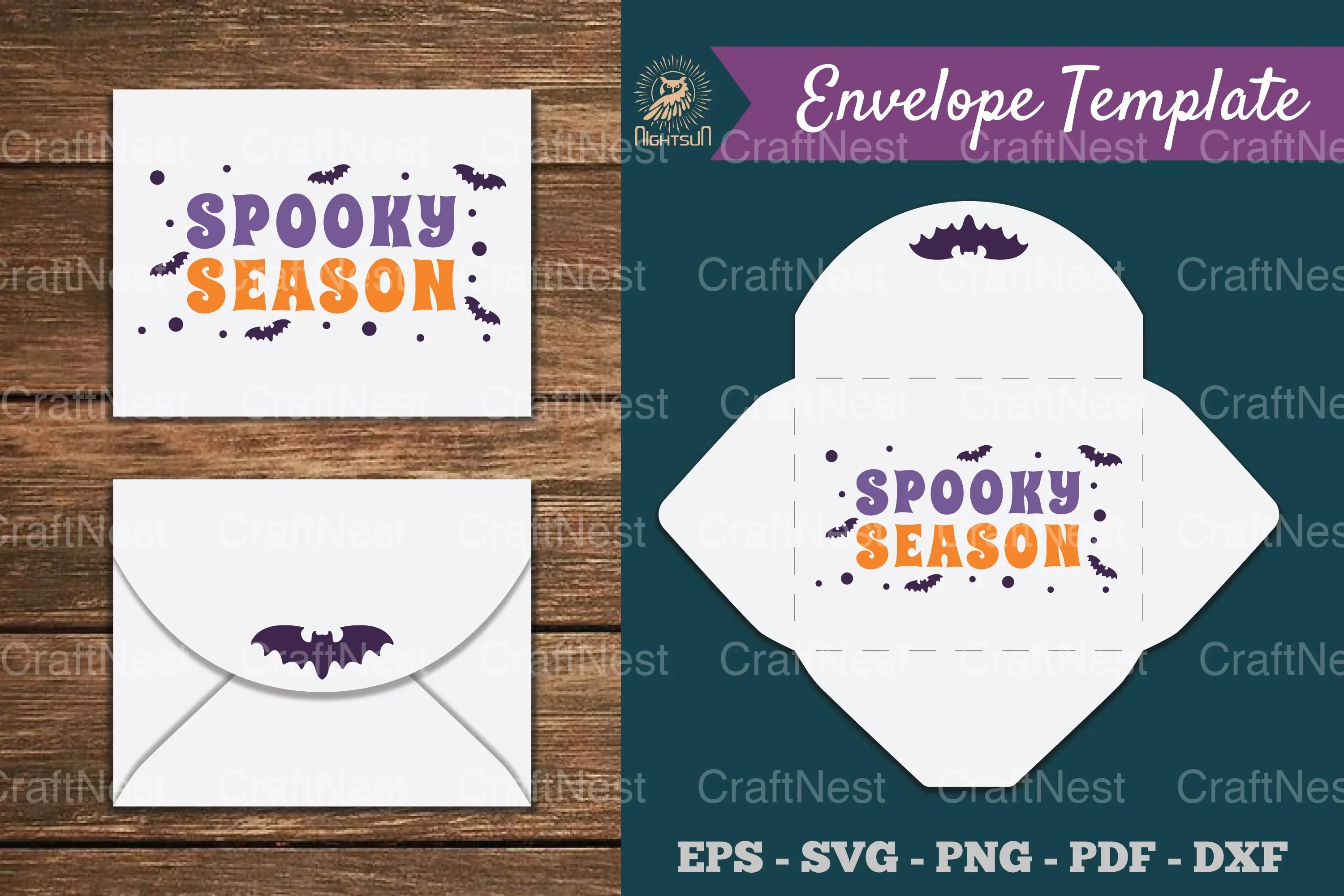 Spooky Season Envelope Template SVG Bundle