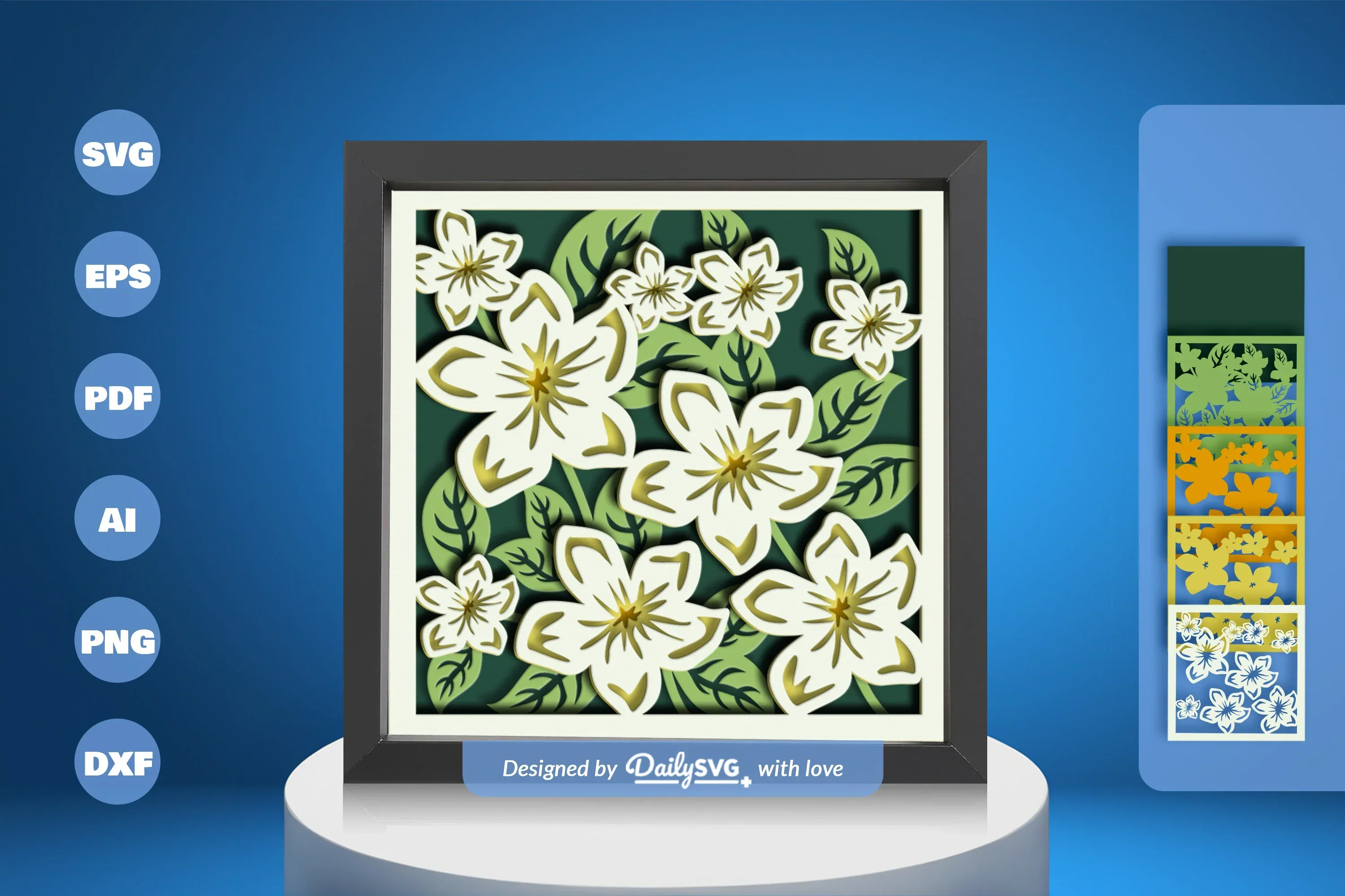 Spring Floral Papercut SVG Bundle