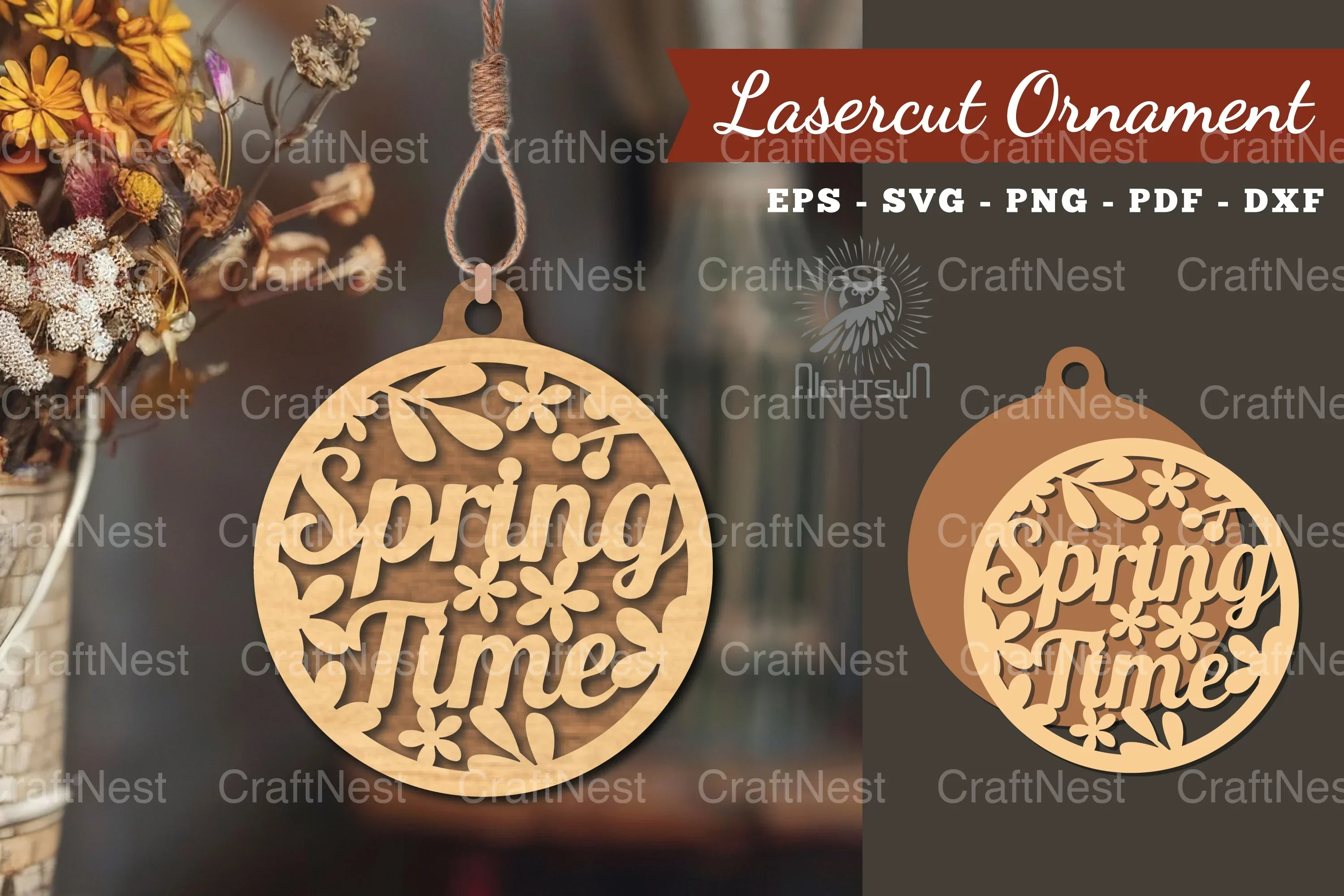 Spring Time Laser Cut Ornament Clipart Bundle