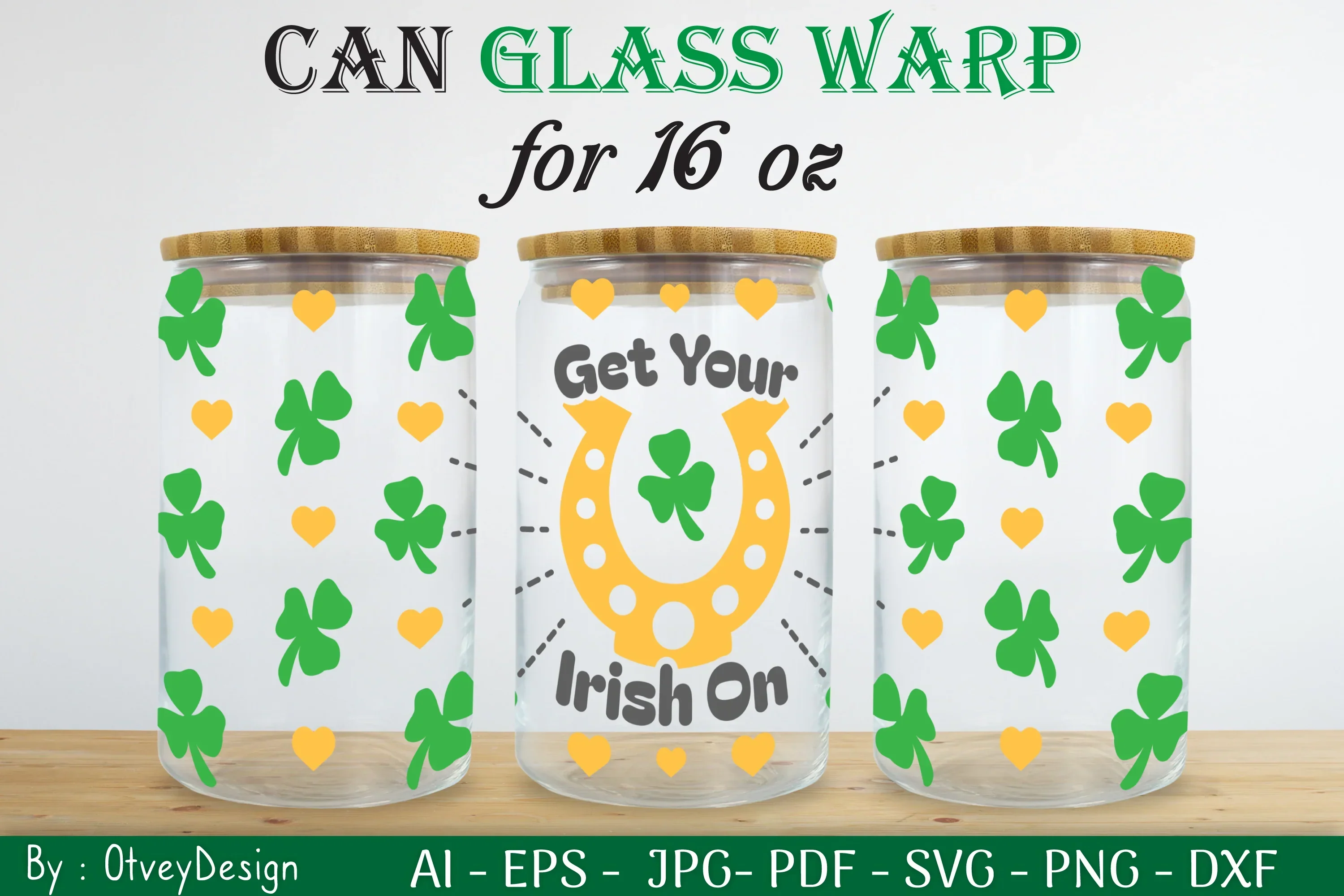 St Patrick's Day 16oz Can Glass Wrap SVG Bundle - Image 2