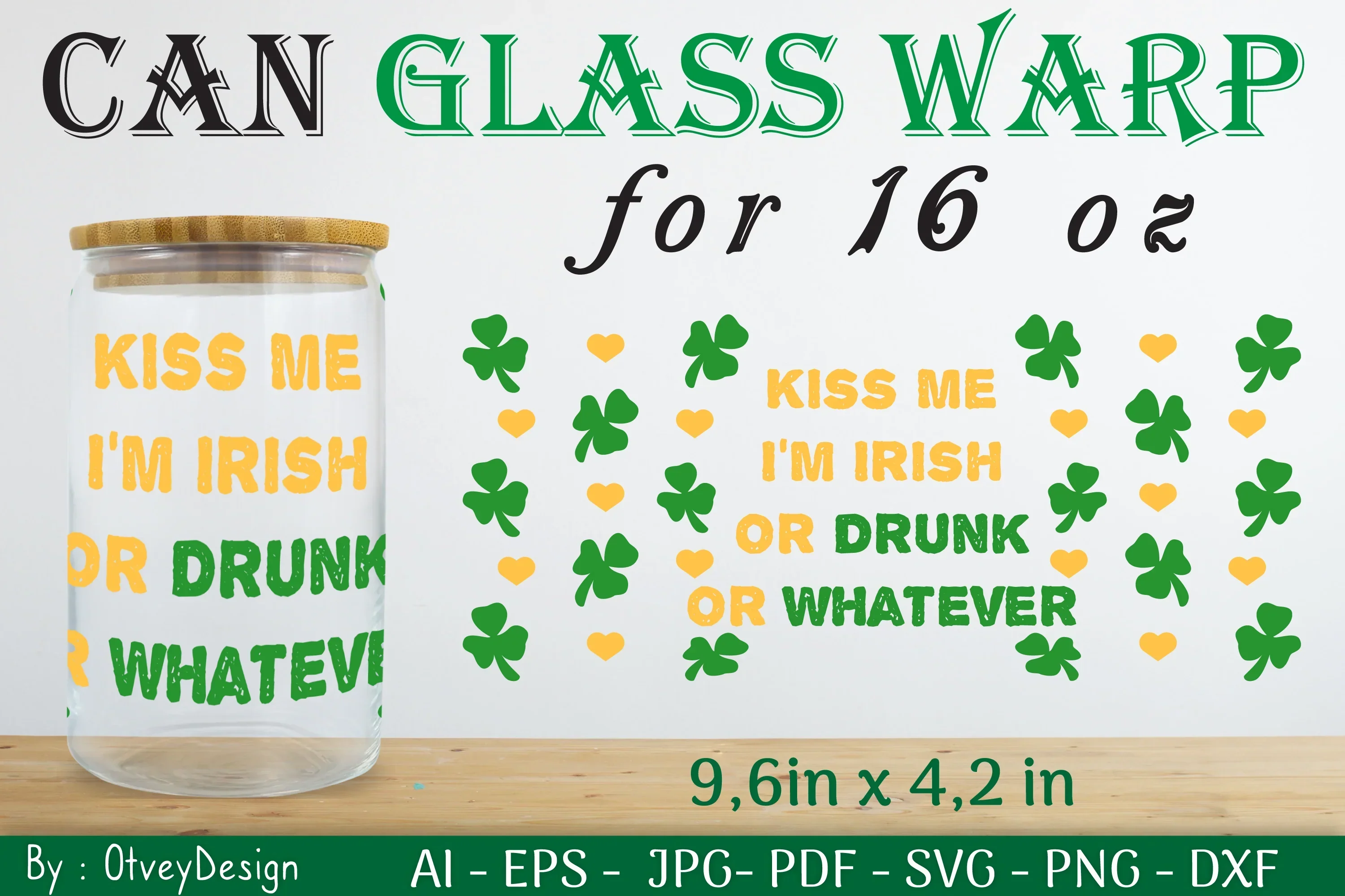 St Patrick's Day 16oz Can Glass Wrap SVG Bundle