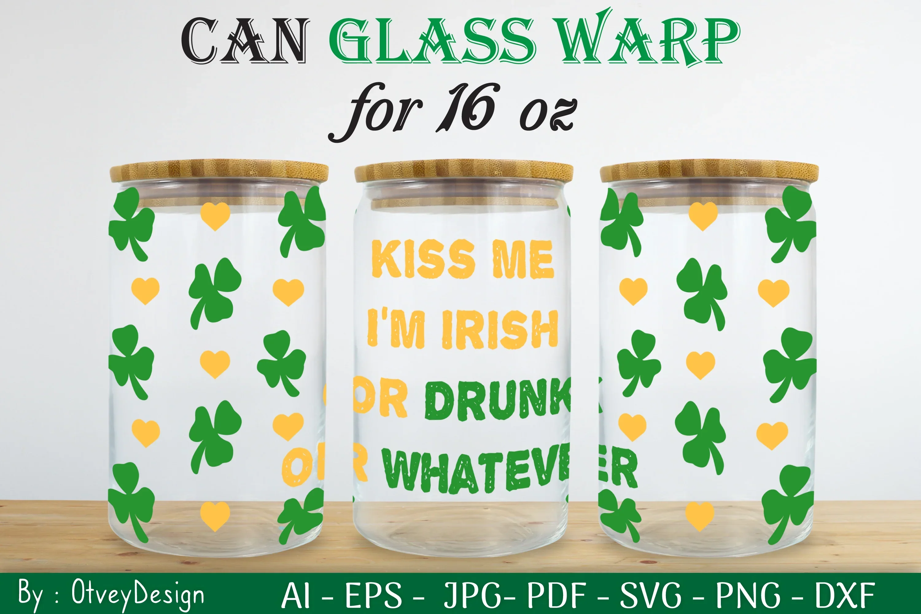 St Patrick's Day 16oz Can Glass Wrap SVG Bundle - Image 2