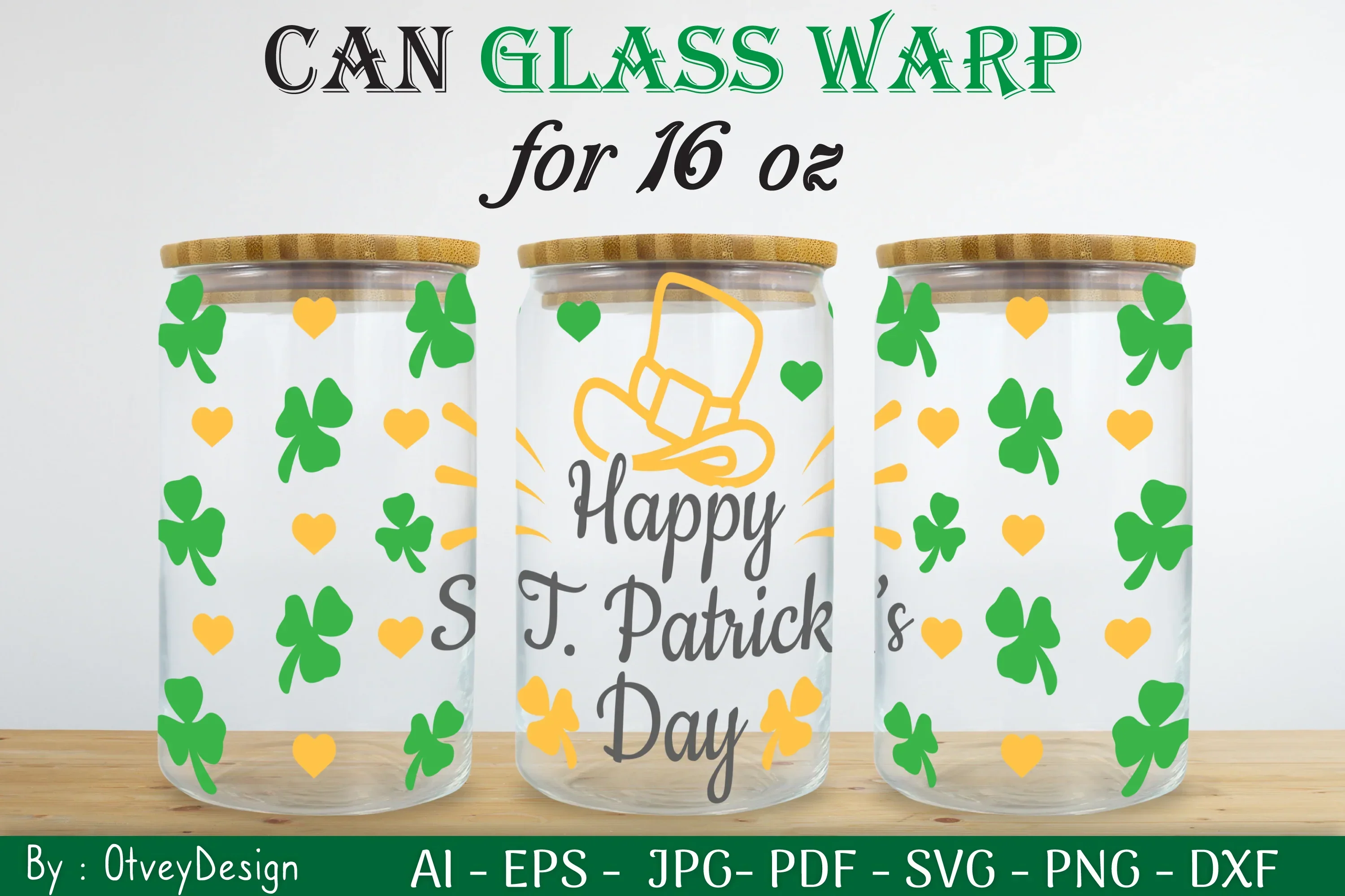 St Patrick's Day 16oz Can Glass Wrap SVG Bundle - Image 2