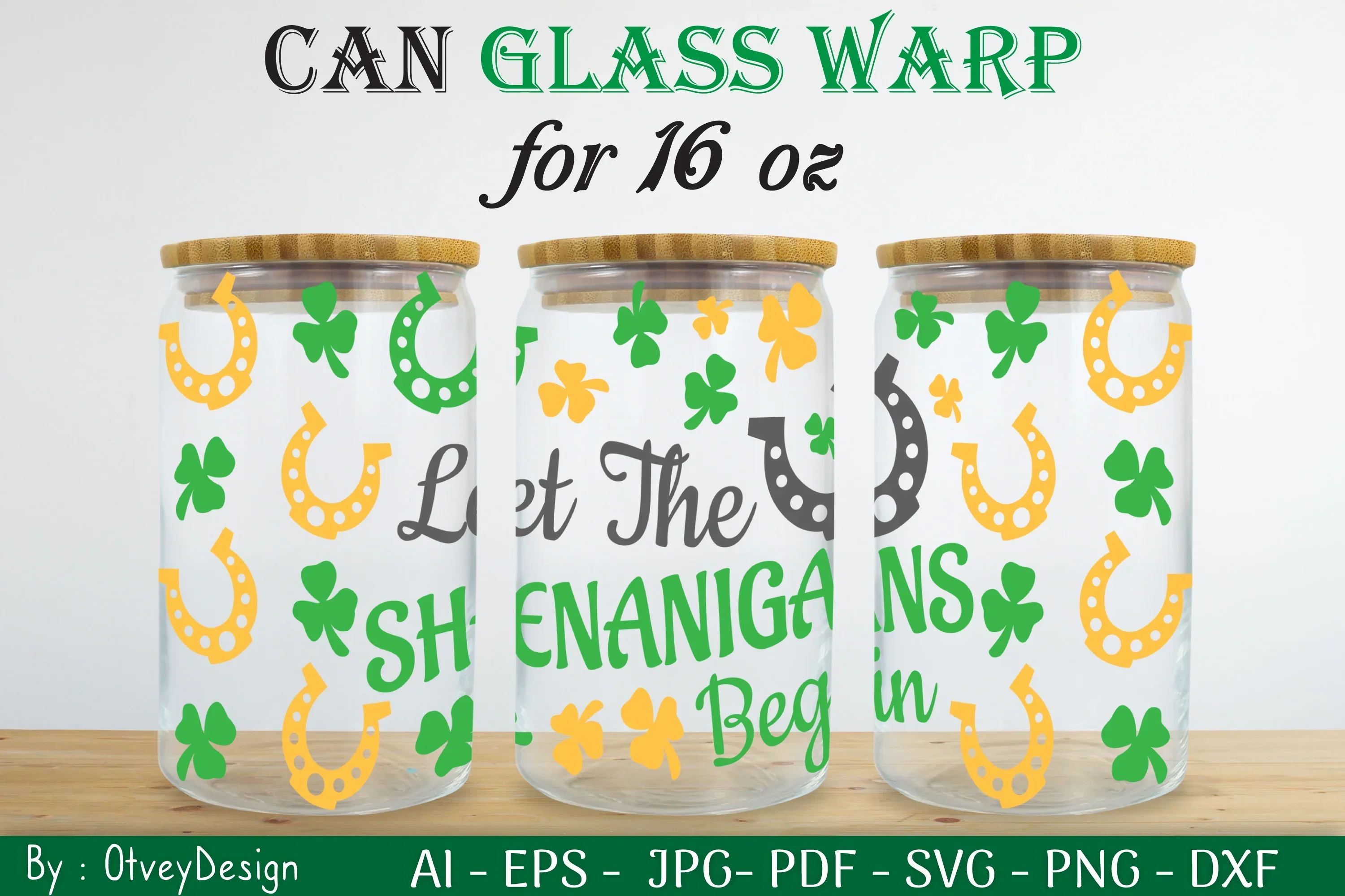 St Patrick's Day 16oz Can Glass Wrap SVG Bundle - Image 2