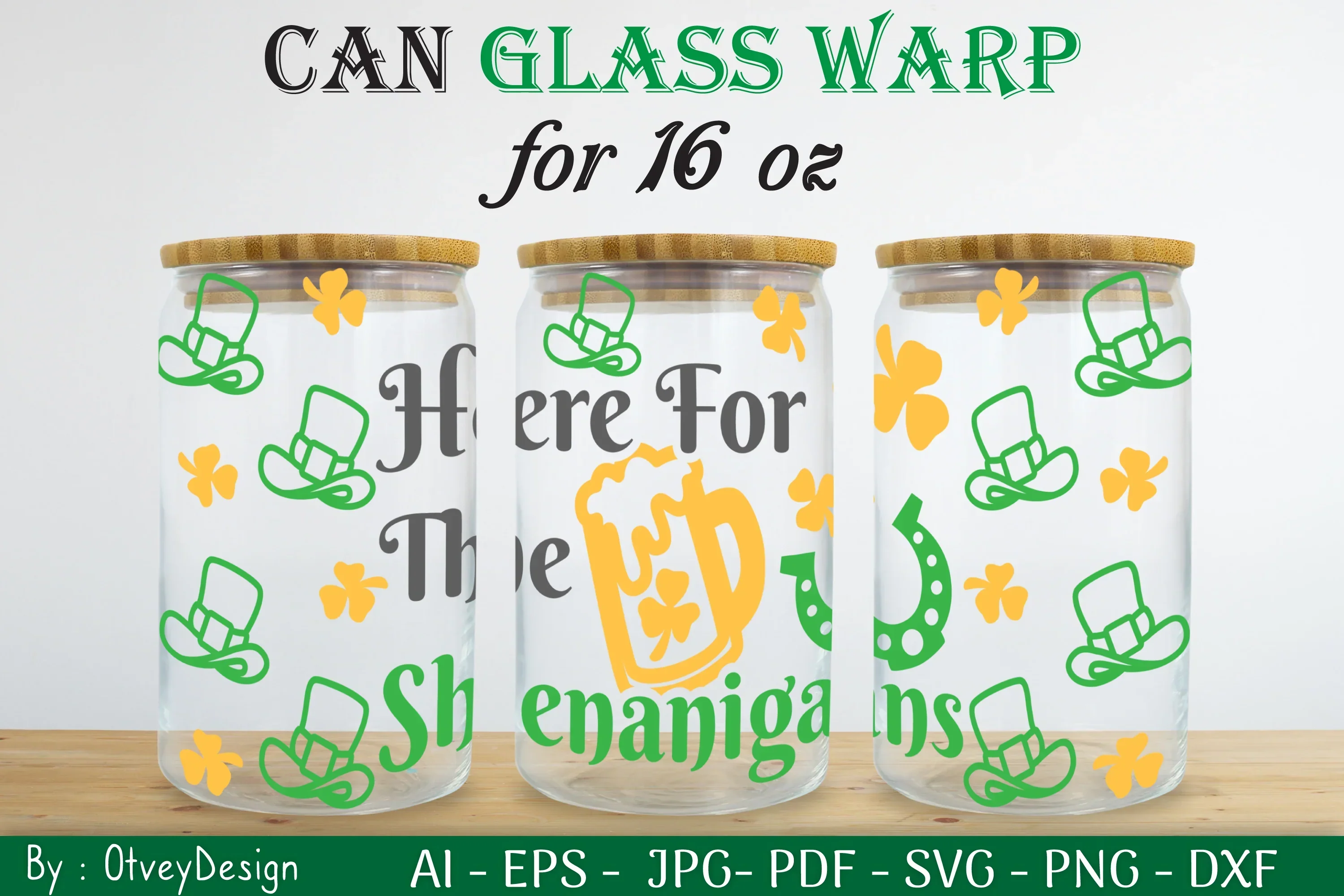 St Patrick's Day 16oz Can Glass Wrap SVG Bundle - Image 2