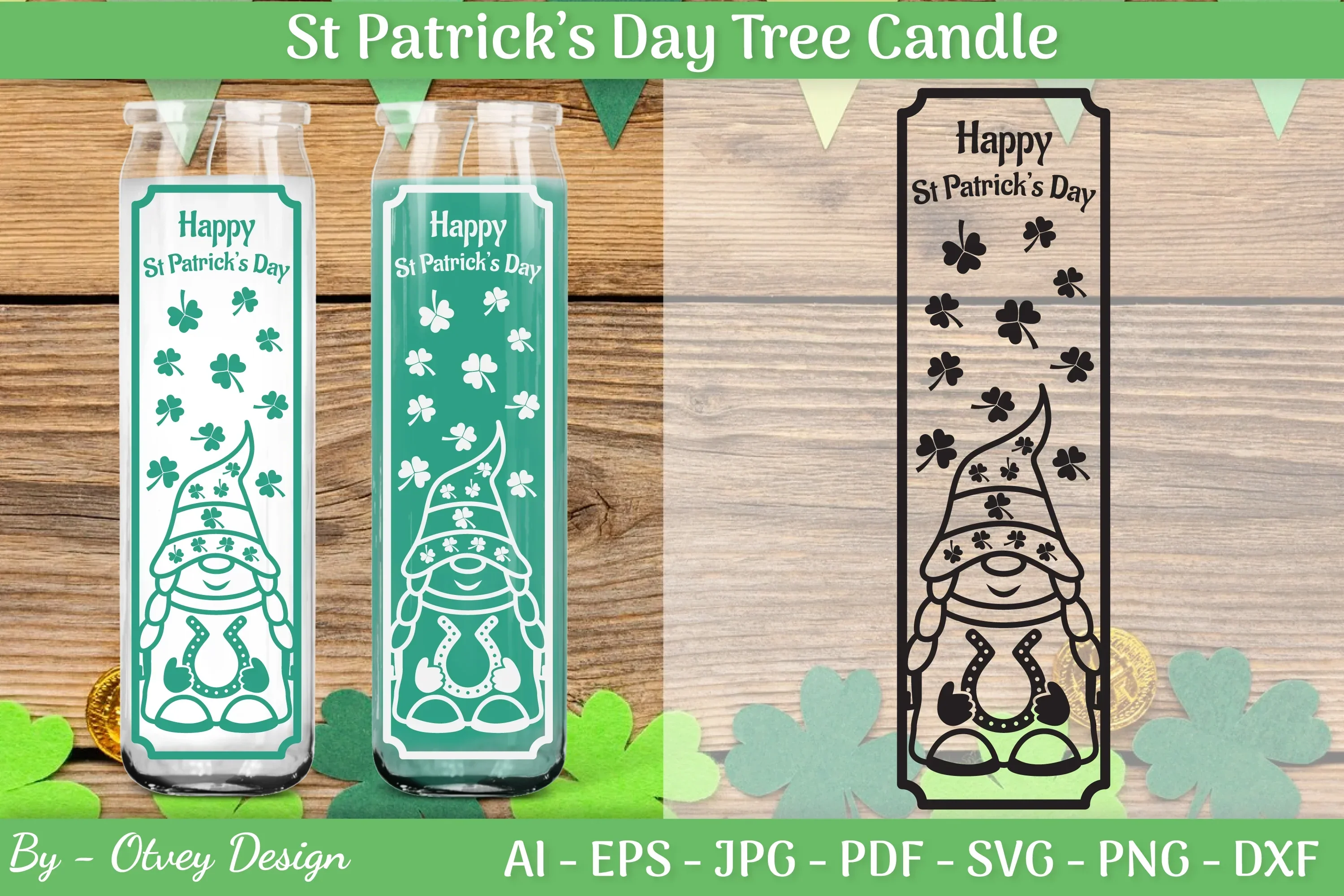 St Patrick's Day Candle Design SVG Bundle