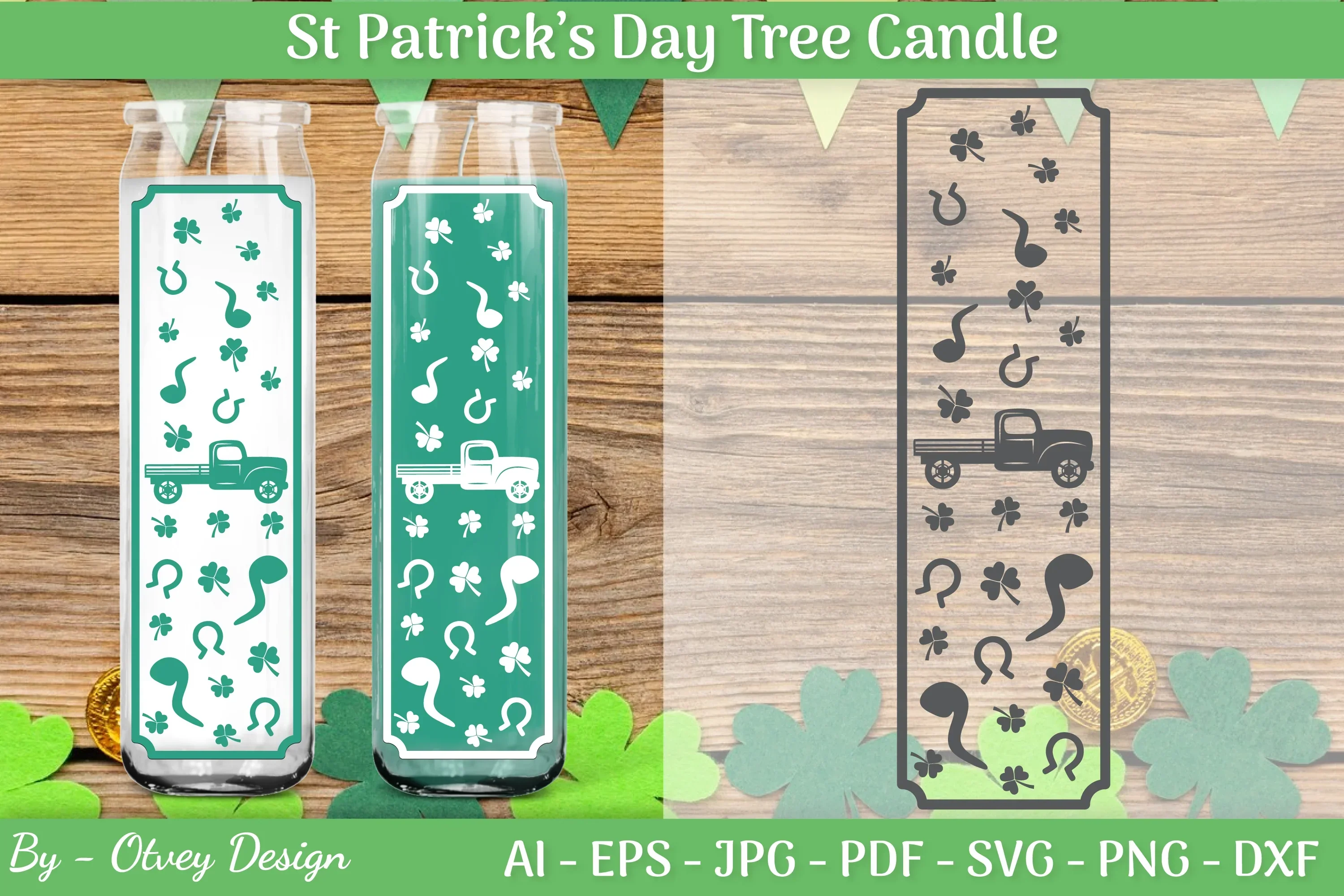 St Patrick's Day Candle Design SVG Bundle