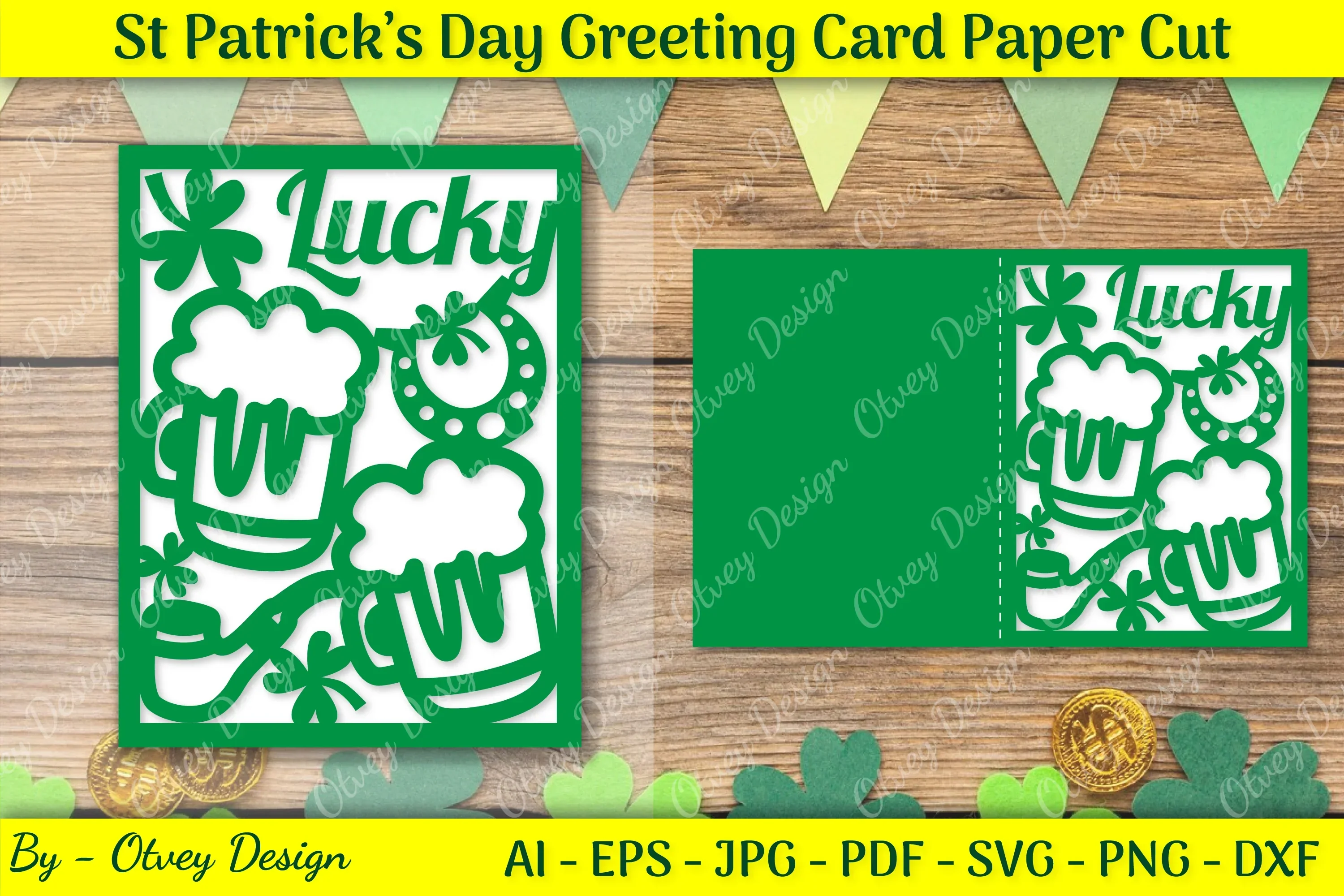 St. Patrick's Day Card SVG Bundle