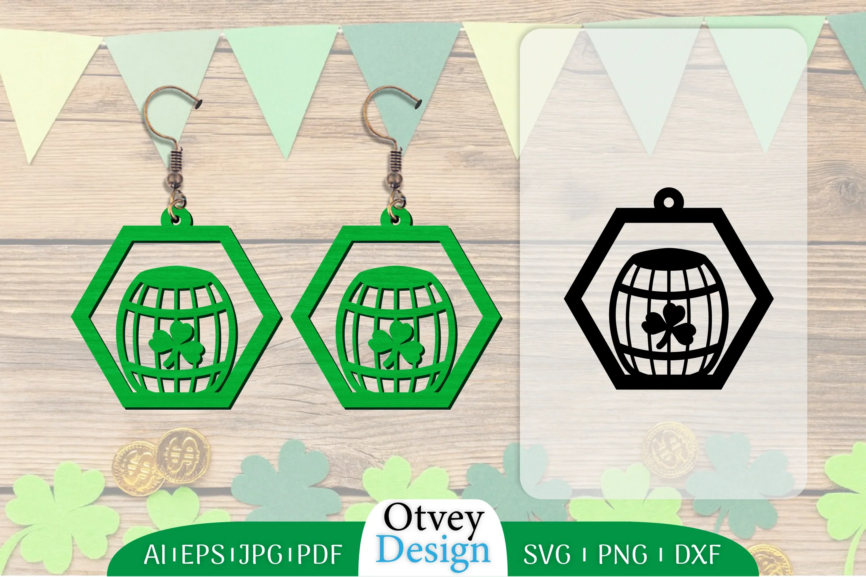 St Patrick's Day Earring Lasercut SVG Bundle