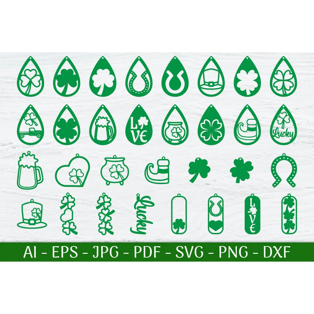 St Patrick's Day Earrings SVG Bundle - Image 2