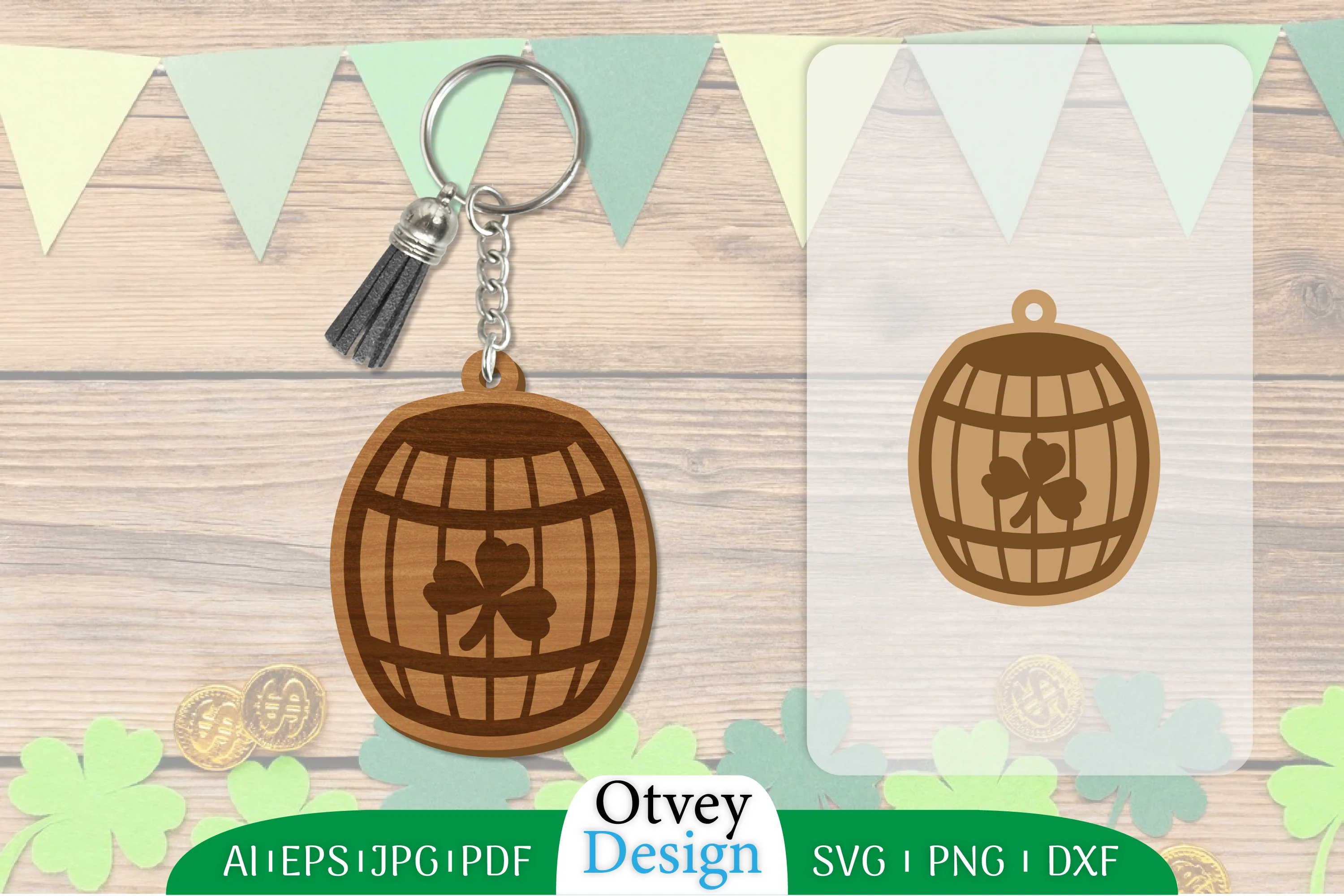 St. Patrick's Day Keychain Lasercut SVG Bundle
