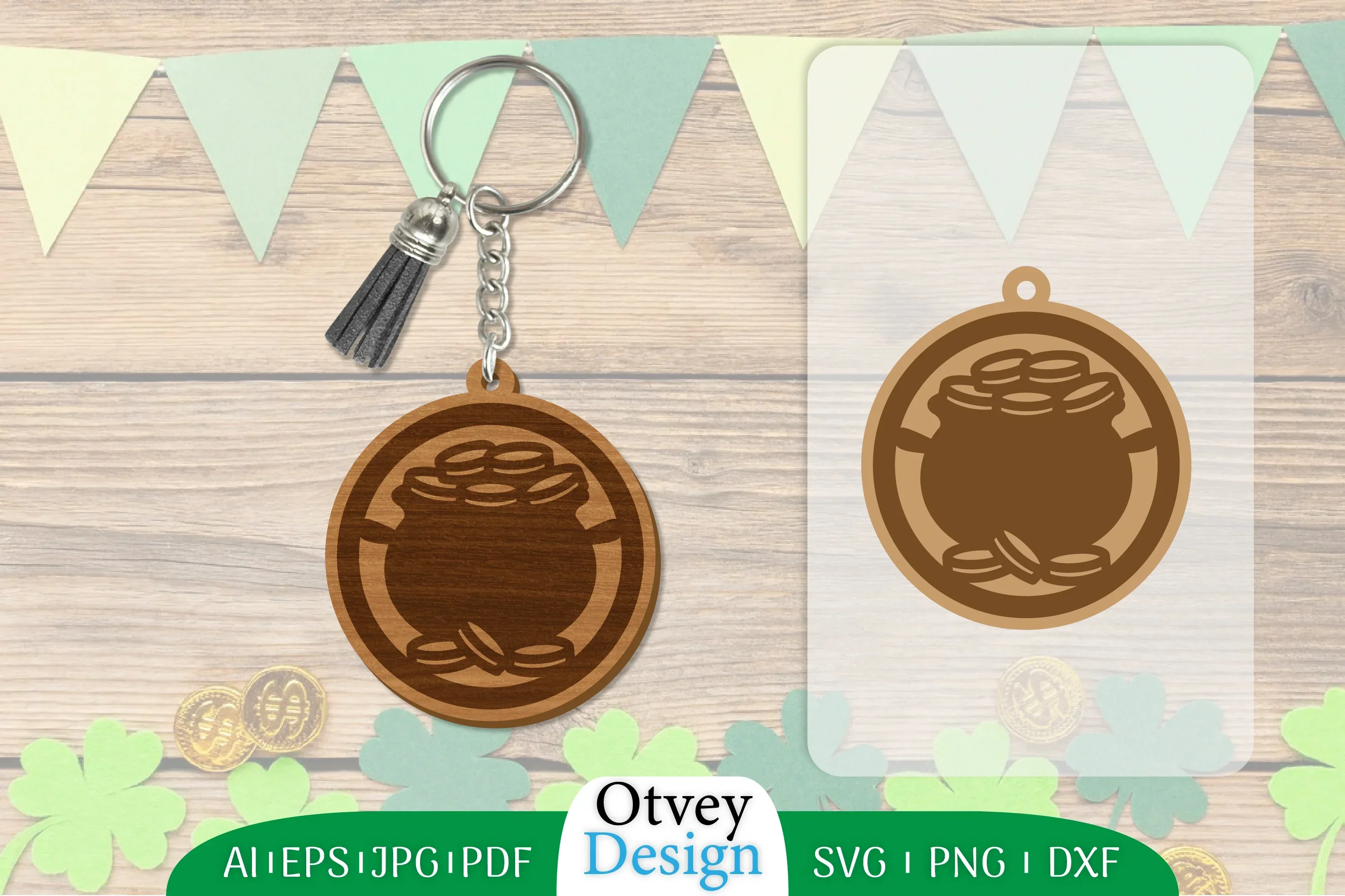 St Patrick's Day Keychain Lasercut SVG Bundle