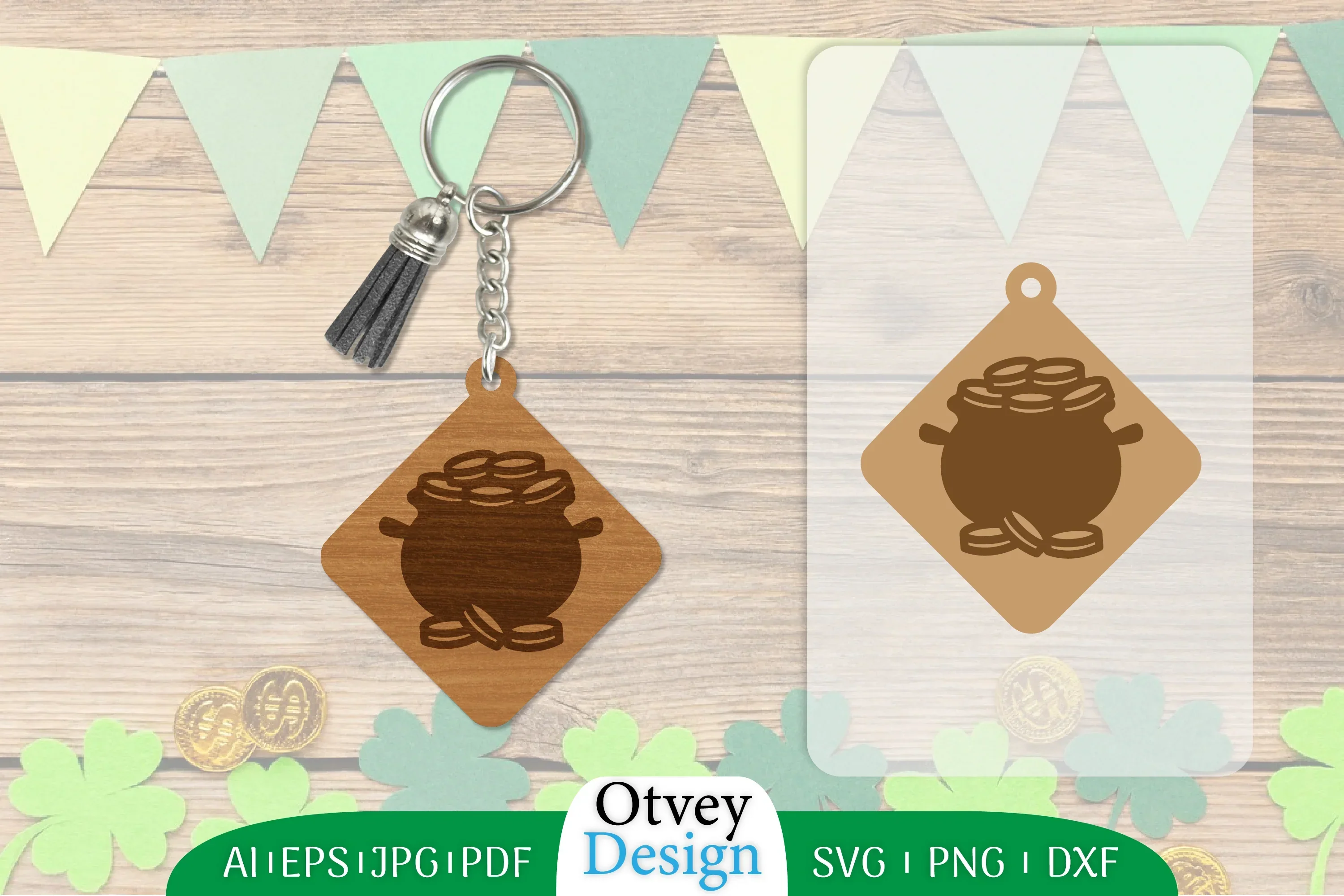 St Patrick's Day Keychain Lasercut SVG Bundle