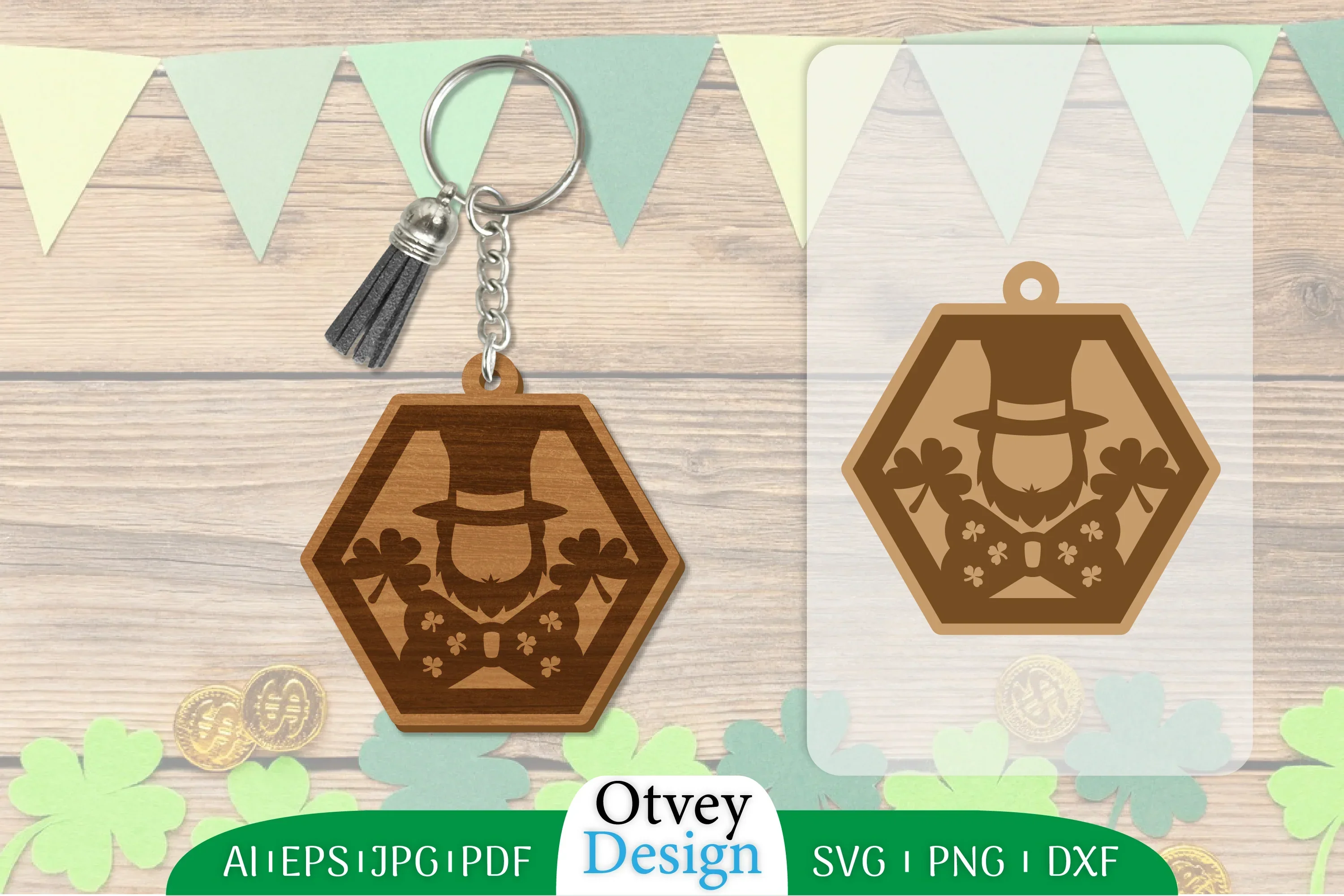 St Patrick's Day Keychain Lasercut SVG Bundle