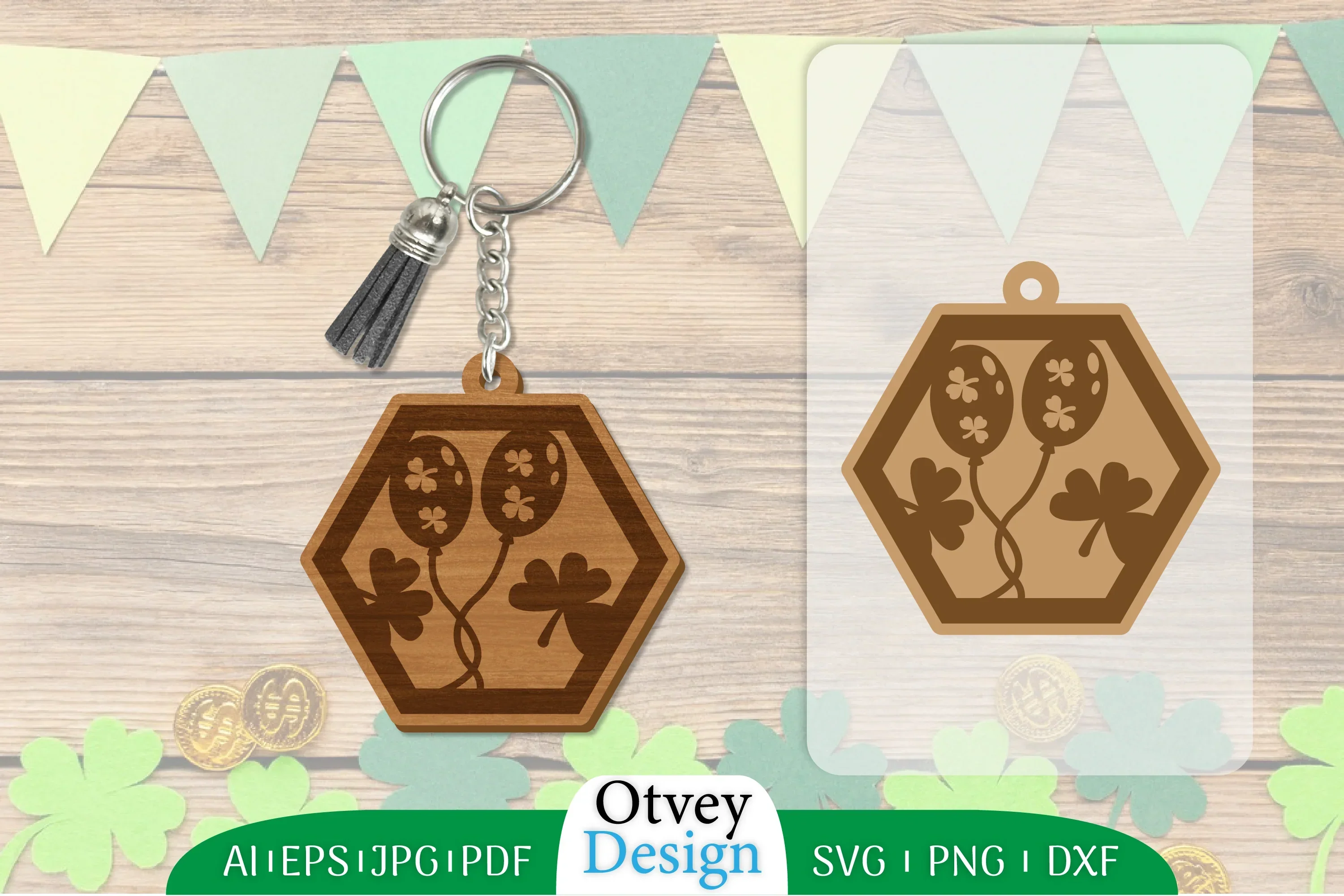 St Patrick's Day Keychain Lasercut SVG Bundle