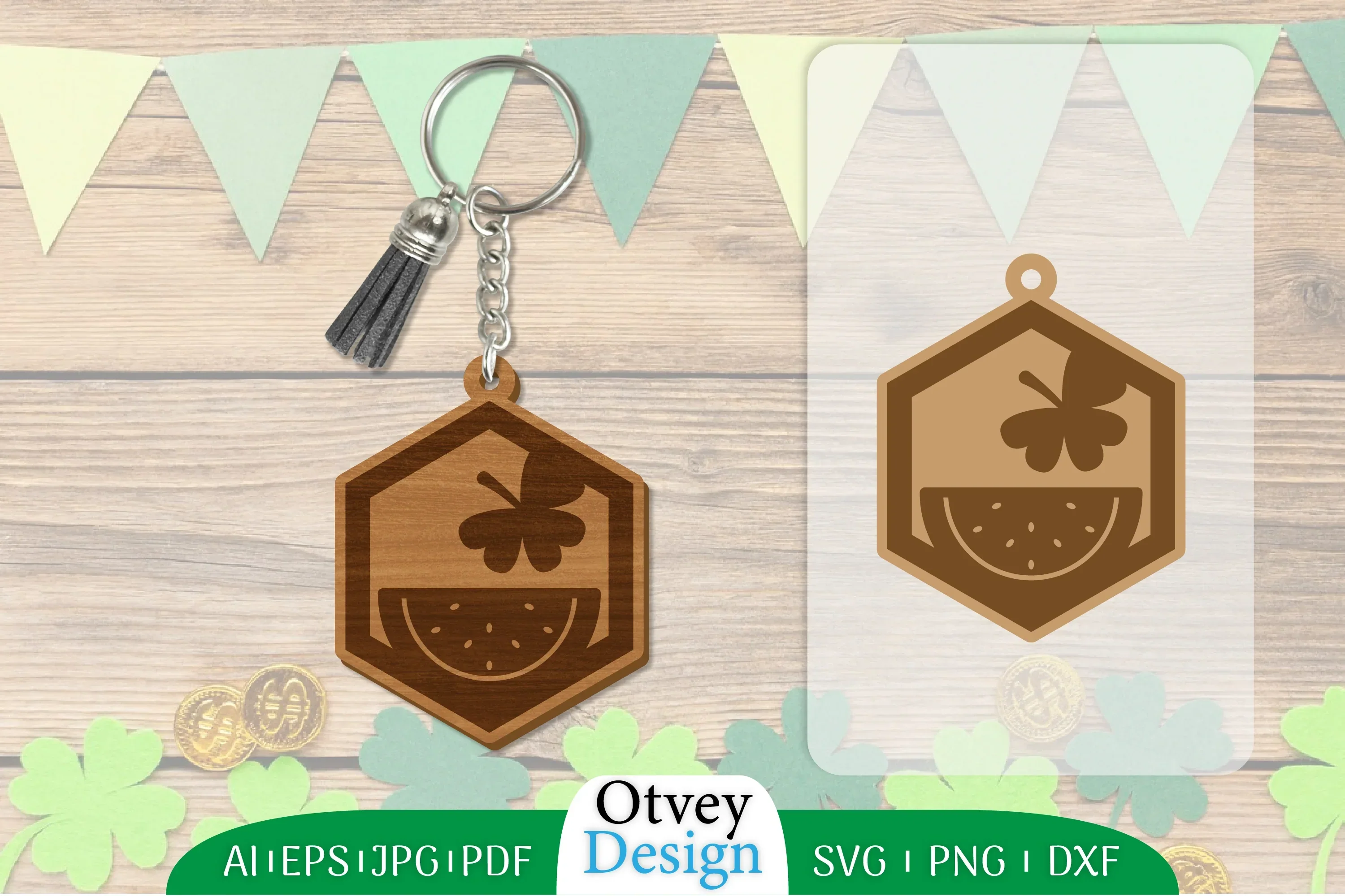 St Patrick's Day Keychain Lasercut SVG Bundle