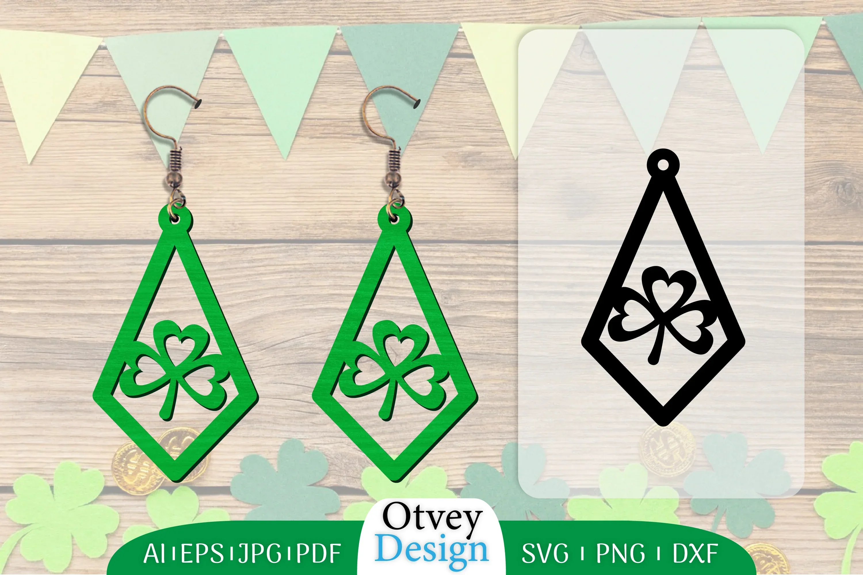 St Patrick's Day Lasercut Earring SVG Bundle