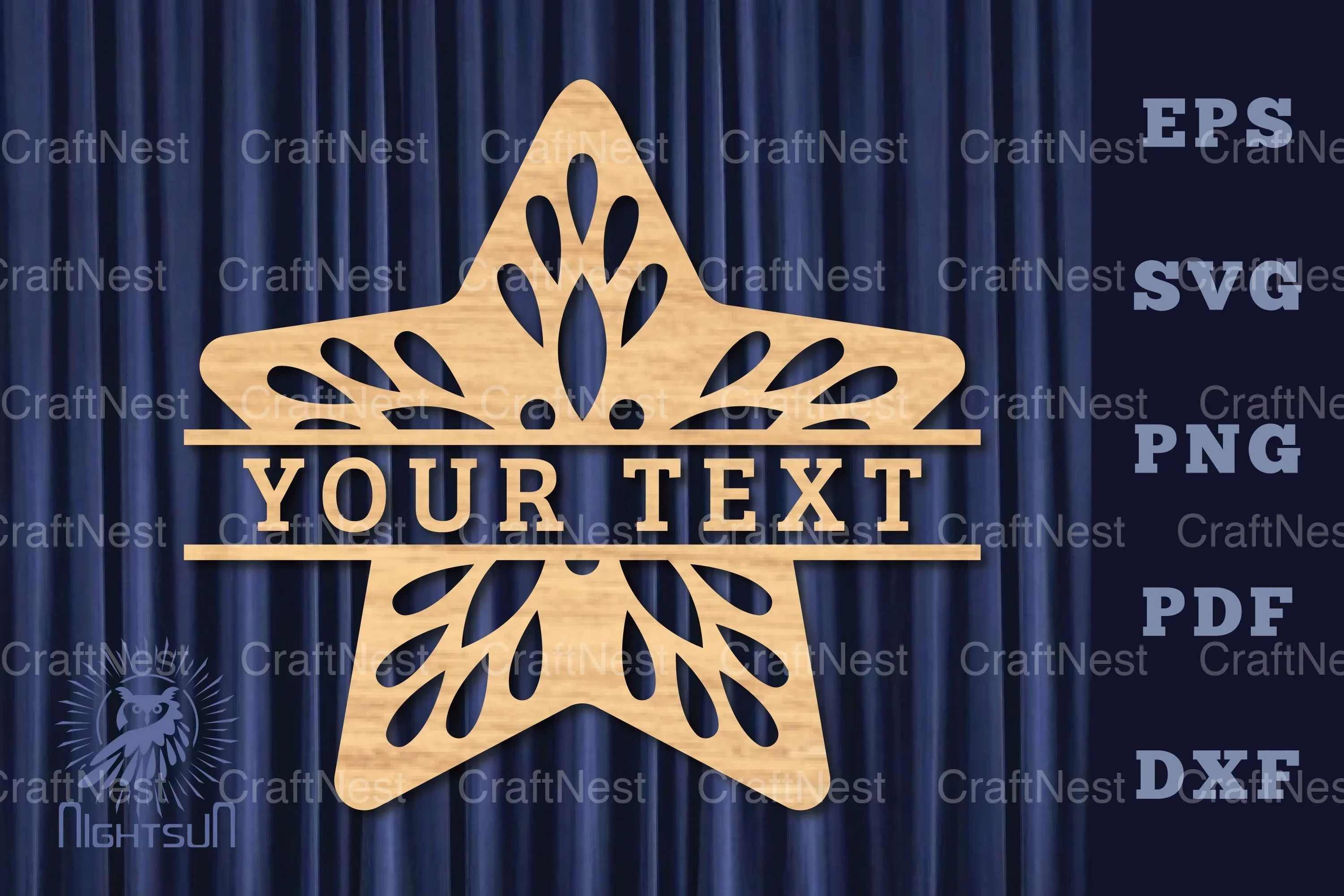 Star Lasercut Split Monogram SVG Bundle