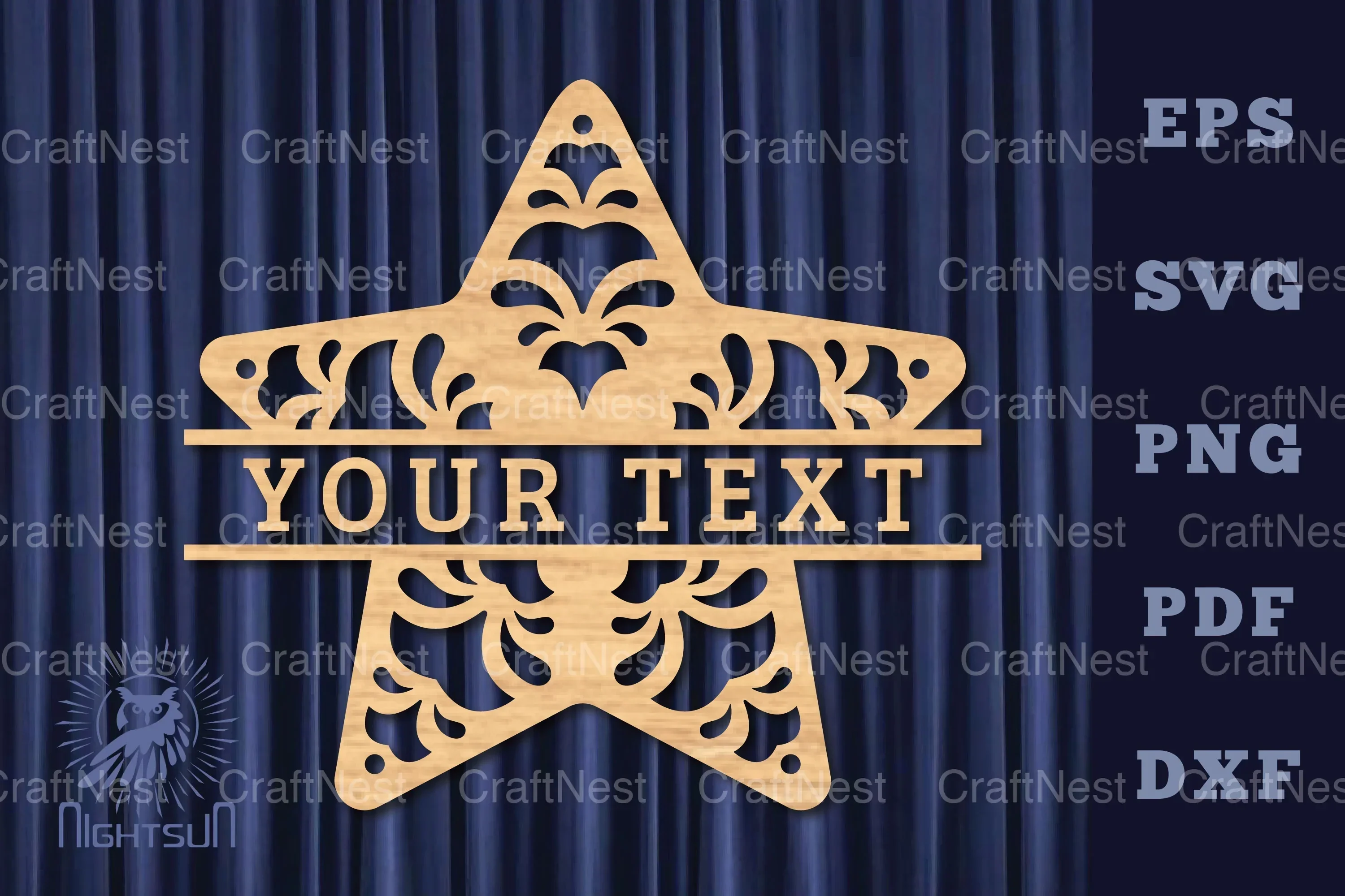 Star Lasercut Split Monogram SVG Bundle
