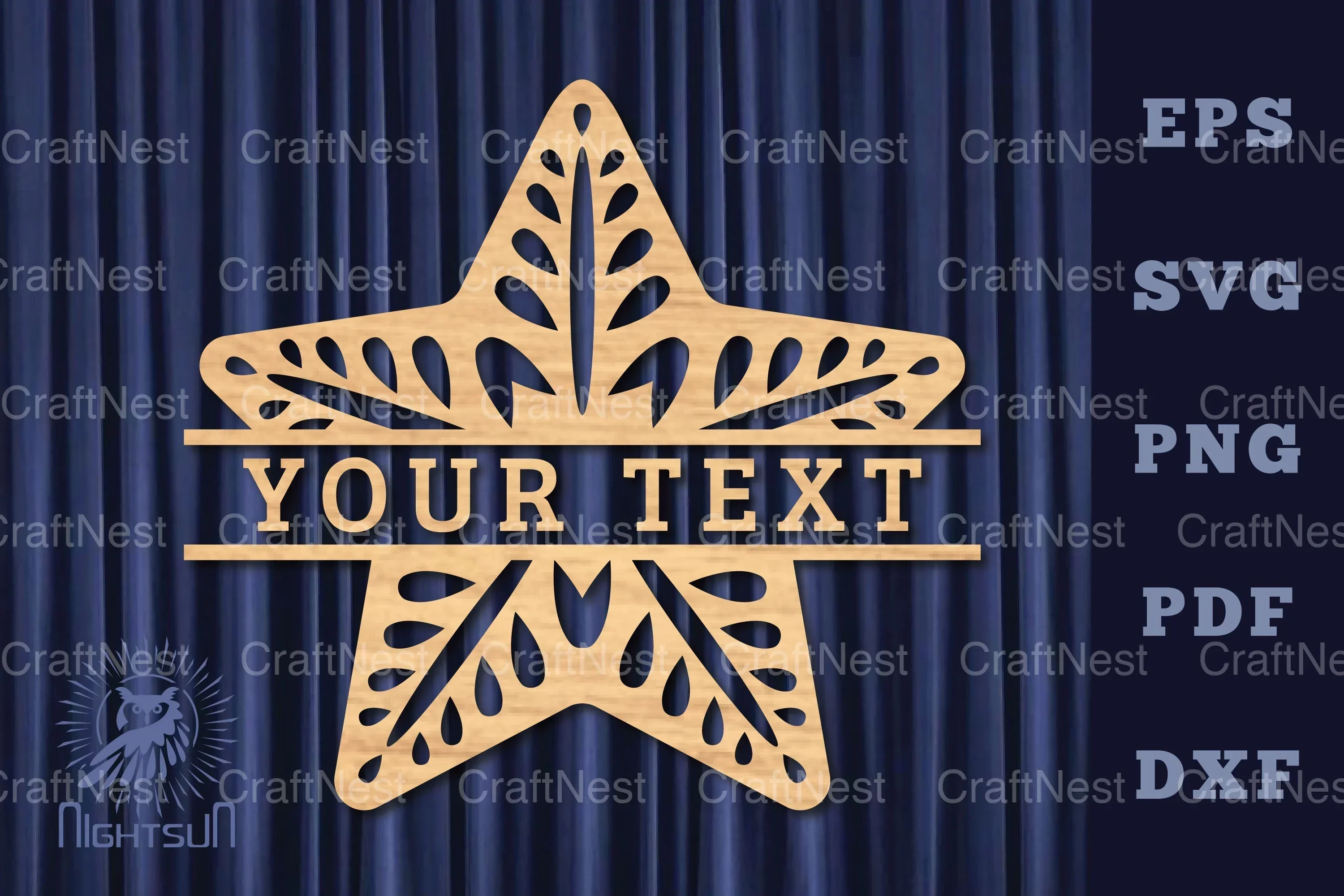 Star Lasercut Split Monogram SVG Bundle