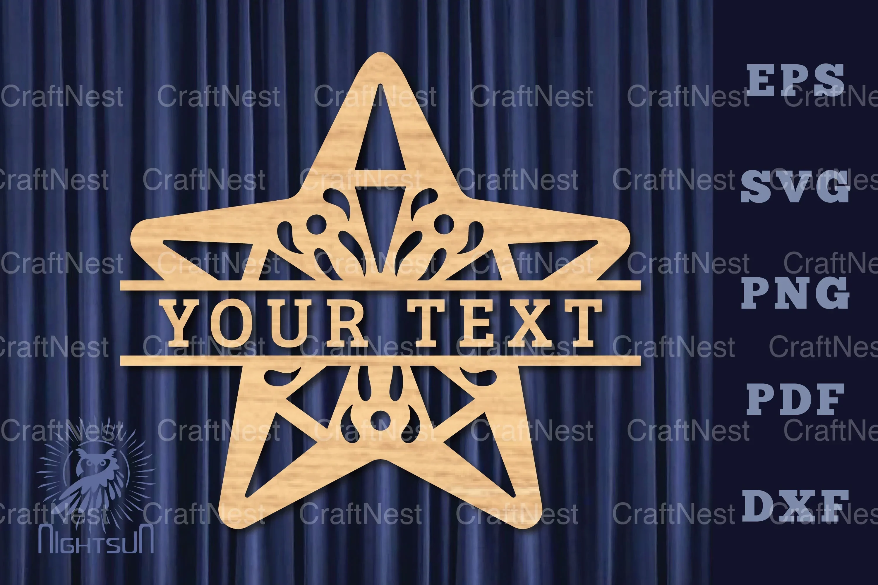 Star Lasercut Split Monogram SVG Bundle